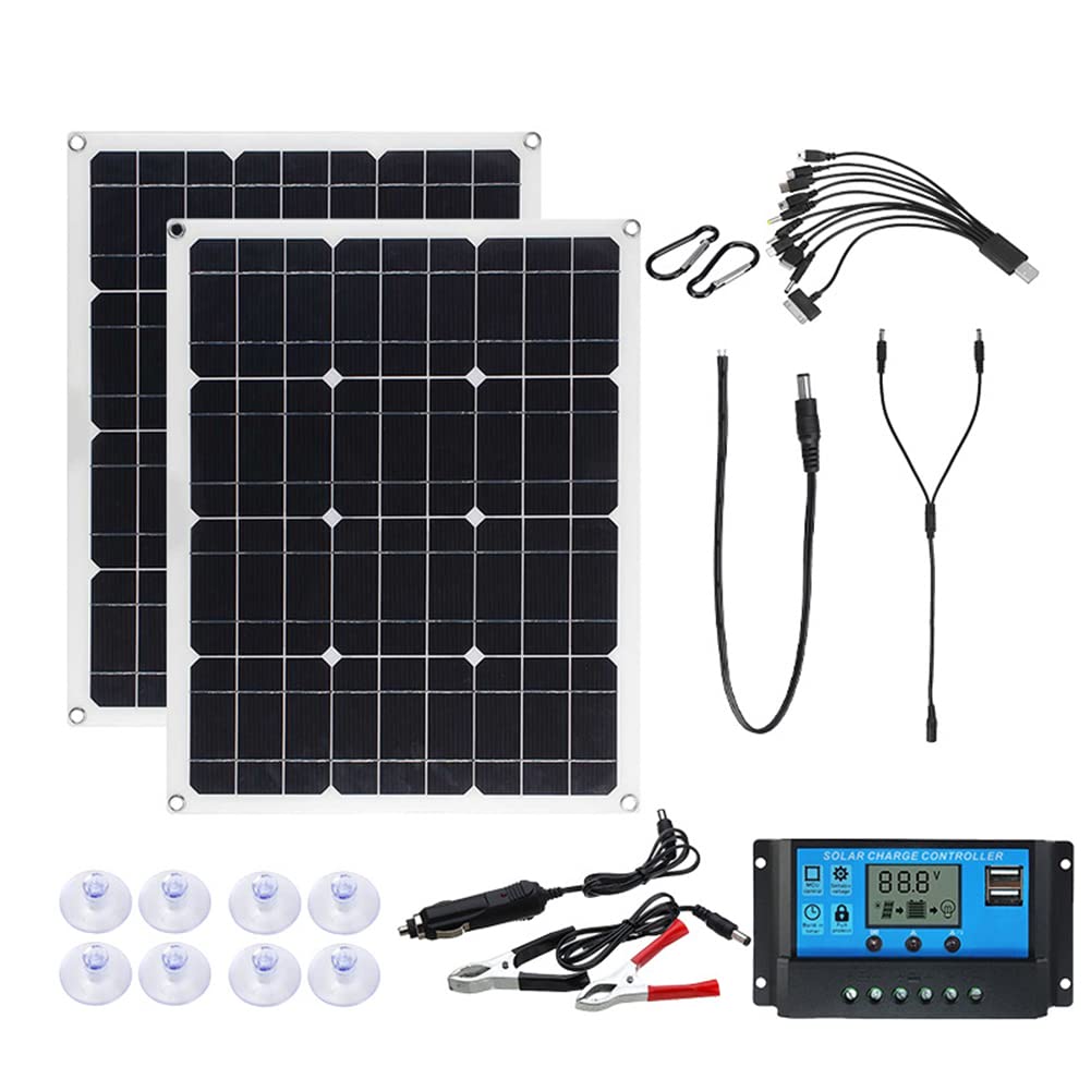 80W Monocrystalline Flexible Solar Panel Kit with 10A Controller - Portable Solar Charger for RV, Boat, Camper, Van, Home & Uneven Surfaces | Perfect for Off-Grid Power, Emergency Backup & Outdoor Adventures