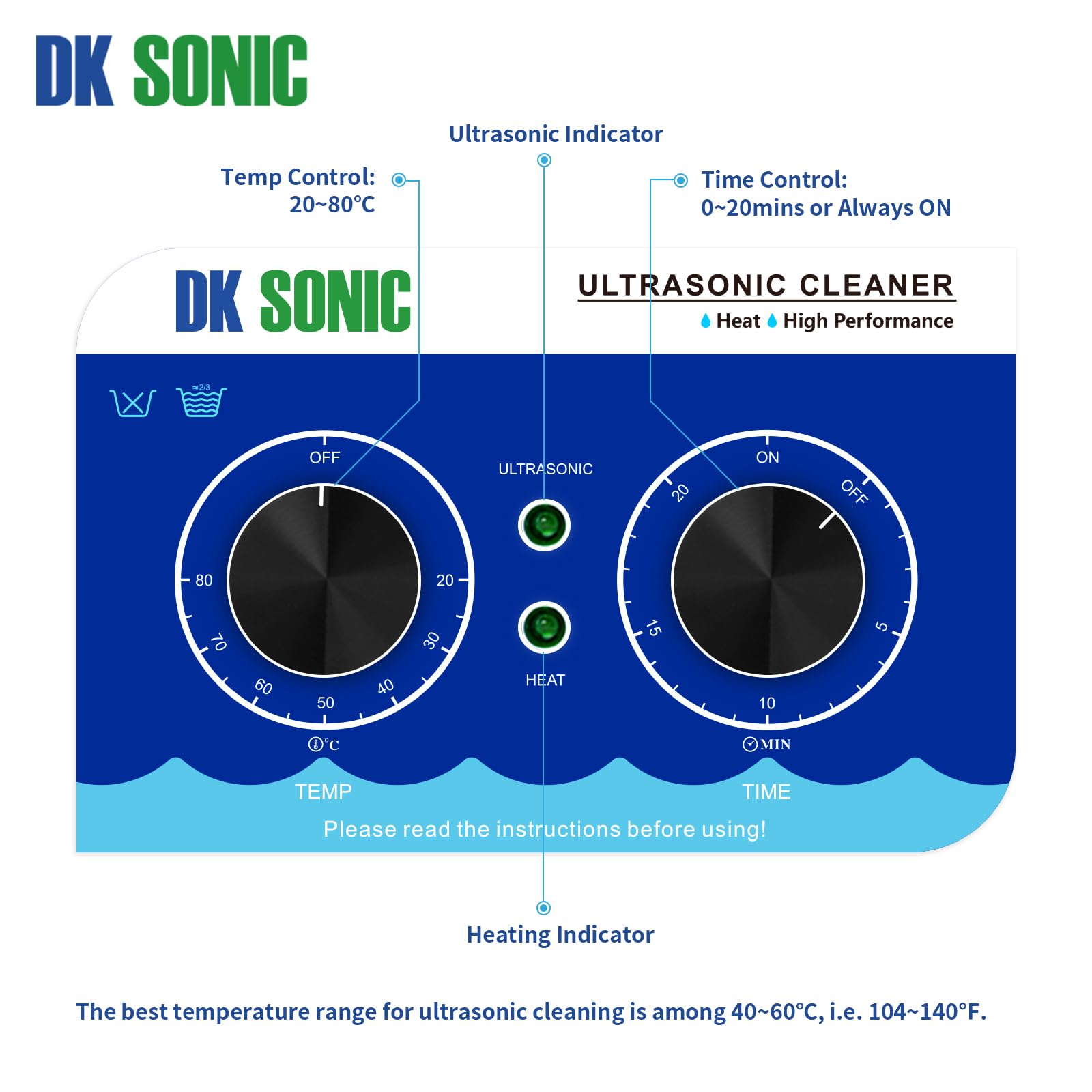 DK SONIC 2L Ultrasonic Cleaner - Stainless Steel Jewelry Cleaner with Timer, Heater & Basket | Professional Cleaning for Jewelry, Eyeglasses, Coins, Carburetor Parts | Perfect for Home, Jewelry Stores & Repair Shops (110V, 0.53Gal)