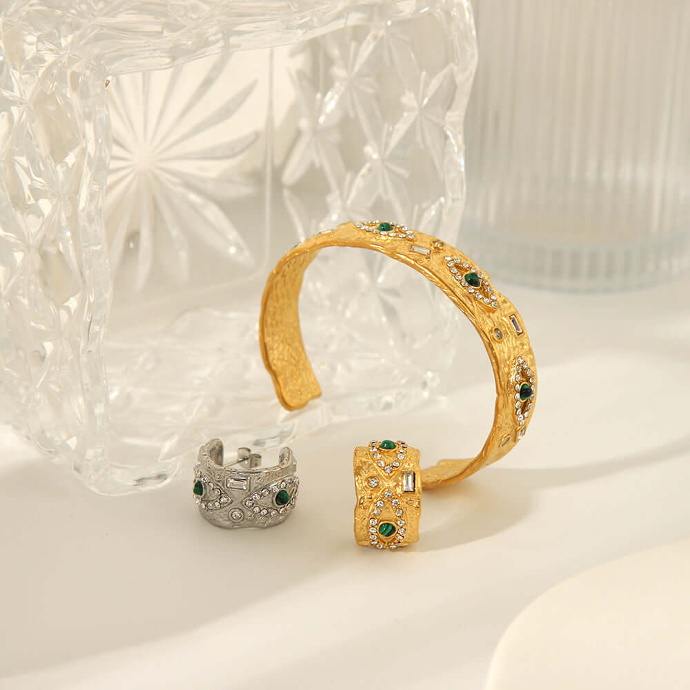 18K Gold Evil Eye Turkish Thick Huggie Hoop Earrings for Women – Stylish Protection Jewelry Gift for Birthday, Wedding, Party & Everyday Wear | JDE002