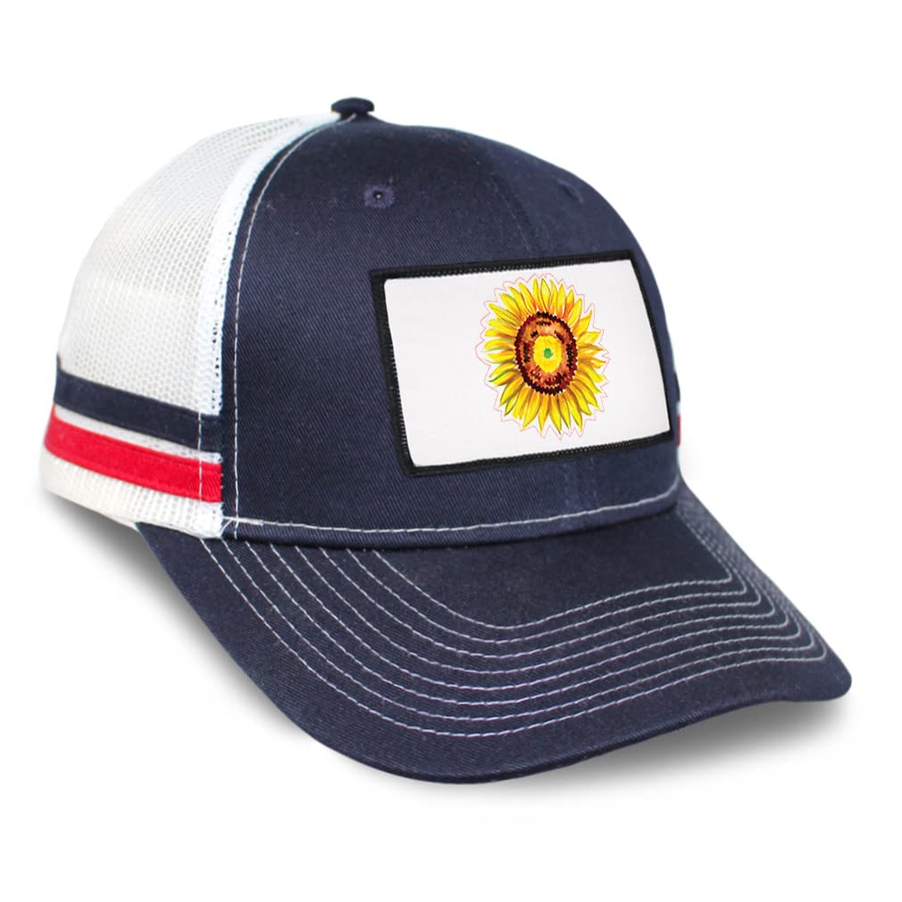 Custom Embroidered Sunflower Patch Trucker Baseball Cap - Adjustable Mesh Back for Men & Women - Perfect for Surfing, Beach Outings & Outdoor Activities
