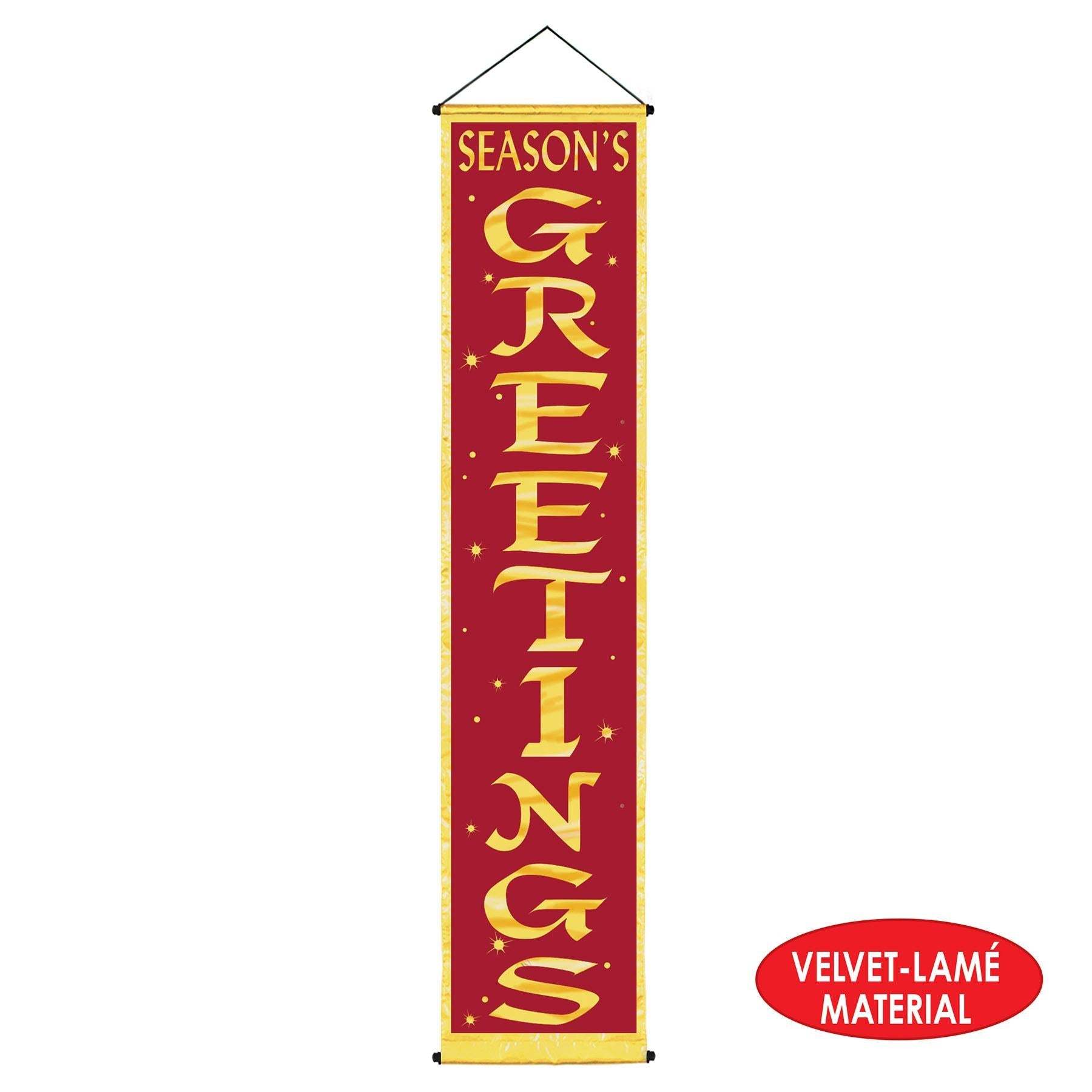 12 Pack Beistle Christmas Season's Greetings Velvet Lame Door Panels - Festive Holiday Door Decor for Home, Office & Party Decorations