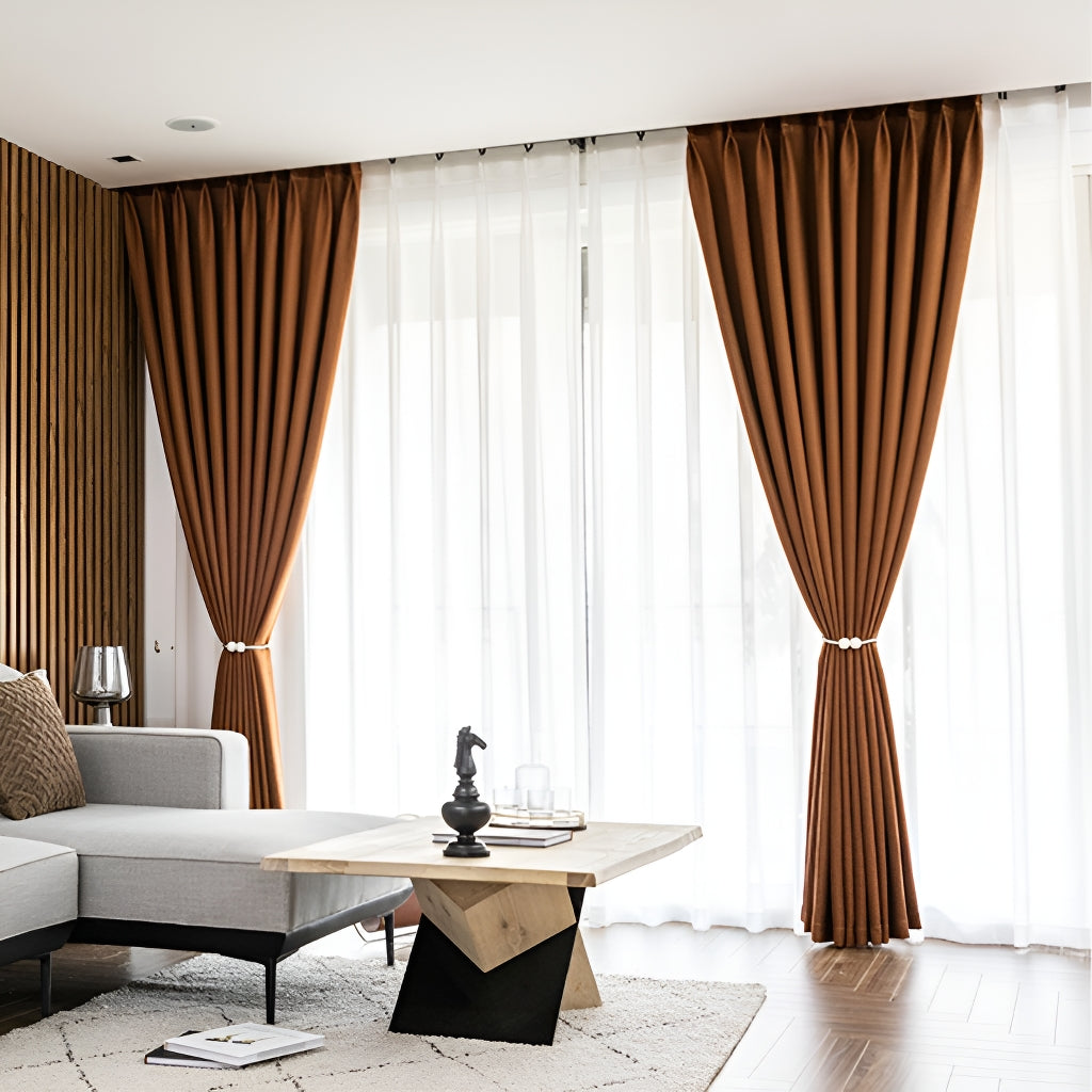 Premium Kenia Linen Blackout Curtains - Solid Color Custom Window Treatments for Bedroom & Living Room - Light Blocking Thermal Insulated Drapes for Better Sleep & Energy Efficiency