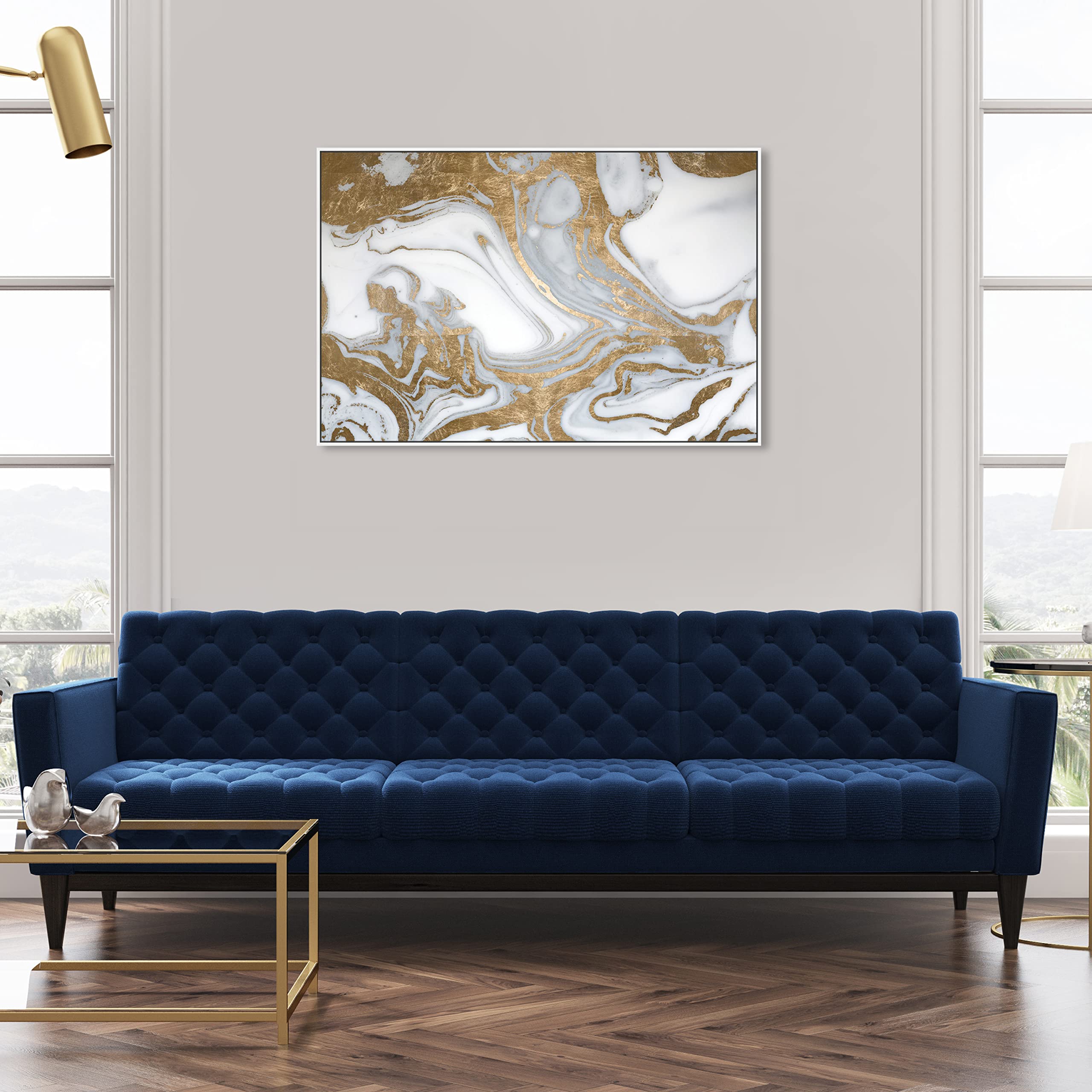 Abstract Wall Art Canvas Print 'Black Tie Nights' by Oliver Gal - 45x30 Inches White Framed Crystal Home Decor for Living Room, Bedroom & Office