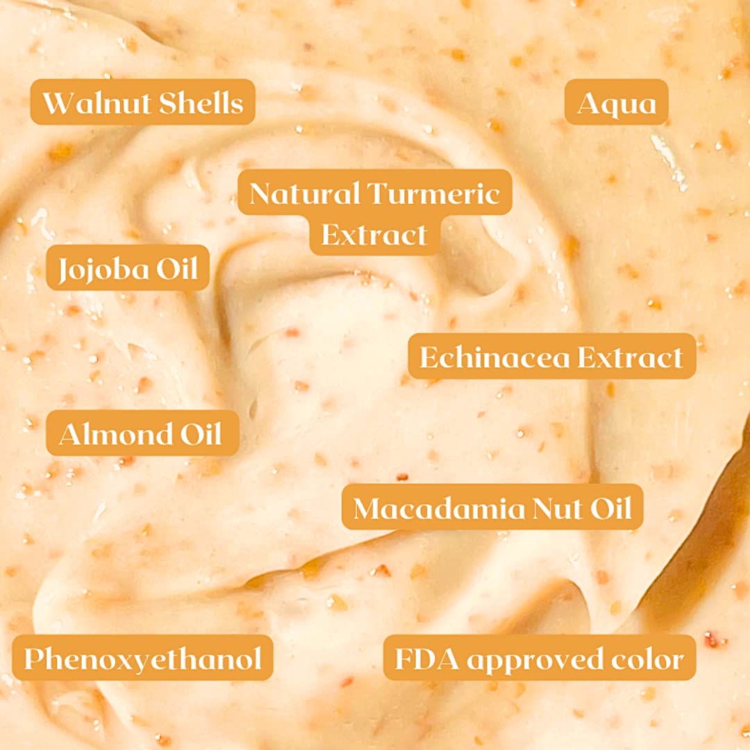 Elemental Fusion Turmeric (Haldi) Glow Gentle Exfoliating Face Scrub - Blackhead & Whitehead Remover, Dead Skin Cleanser for Women & Men - Detan Pack for Radiant Skin (50g) - Perfect for Daily Skincare & Glow Boosting Routine