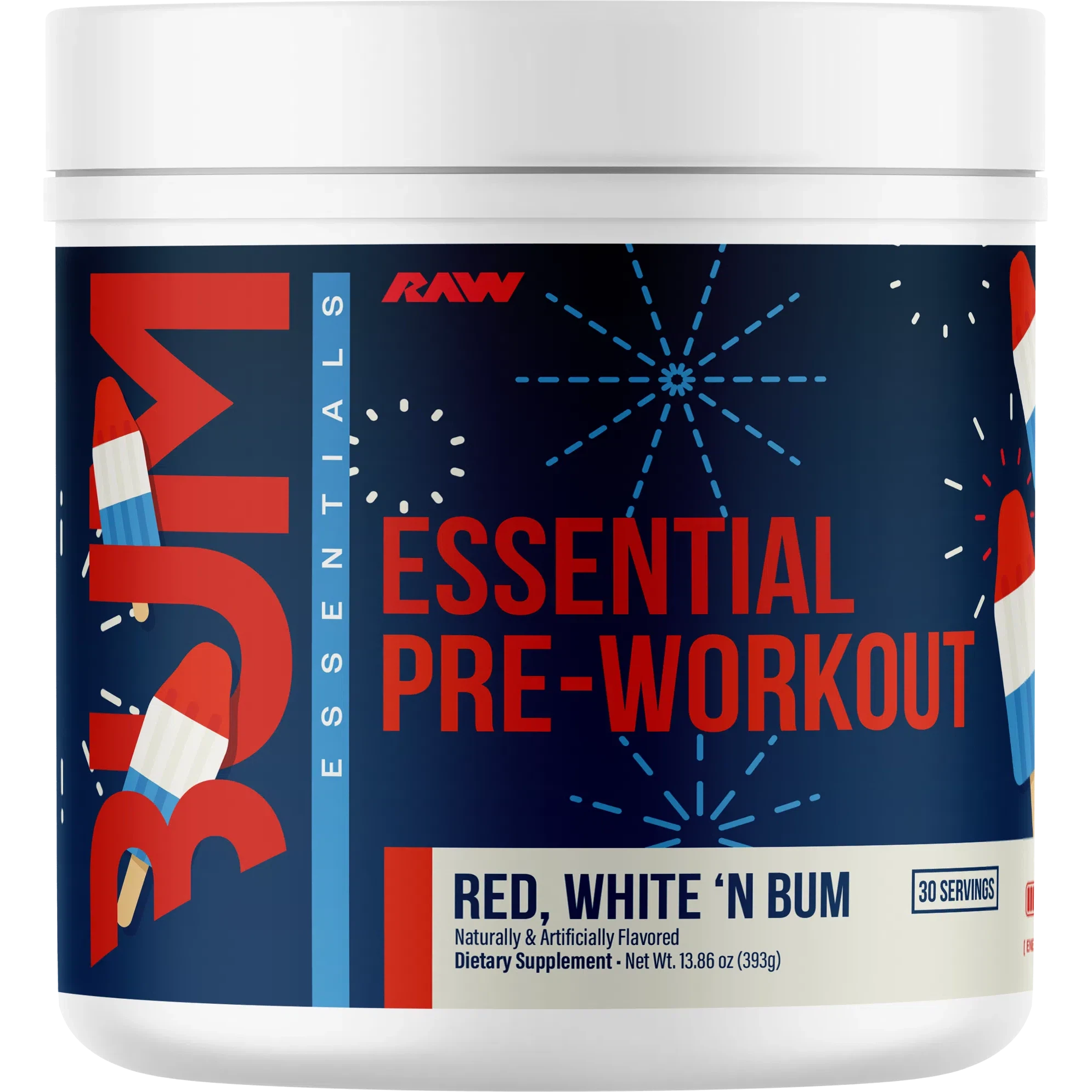 RAW Nutrition CBUM Essential Pre Workout Powder - Premium Energy & Focus Supplement for Gym, Bodybuilding & Fitness Training - Boost Performance & Endurance for Intense Workouts