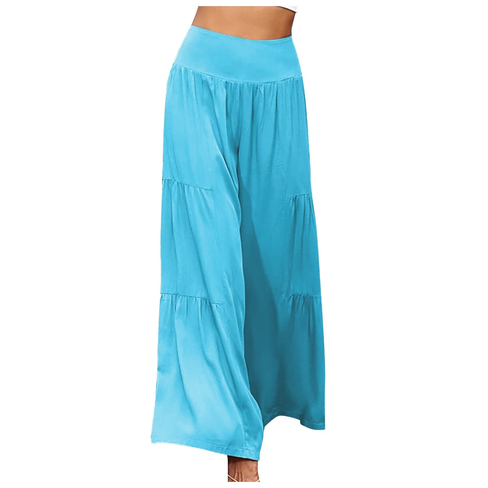 Qoxiao Women's Fashion Wide Leg Yoga Pants - Soft Linen Palazzo Pants for Fall & Winter | Perfect for Yoga, Lounge & Casual Wear