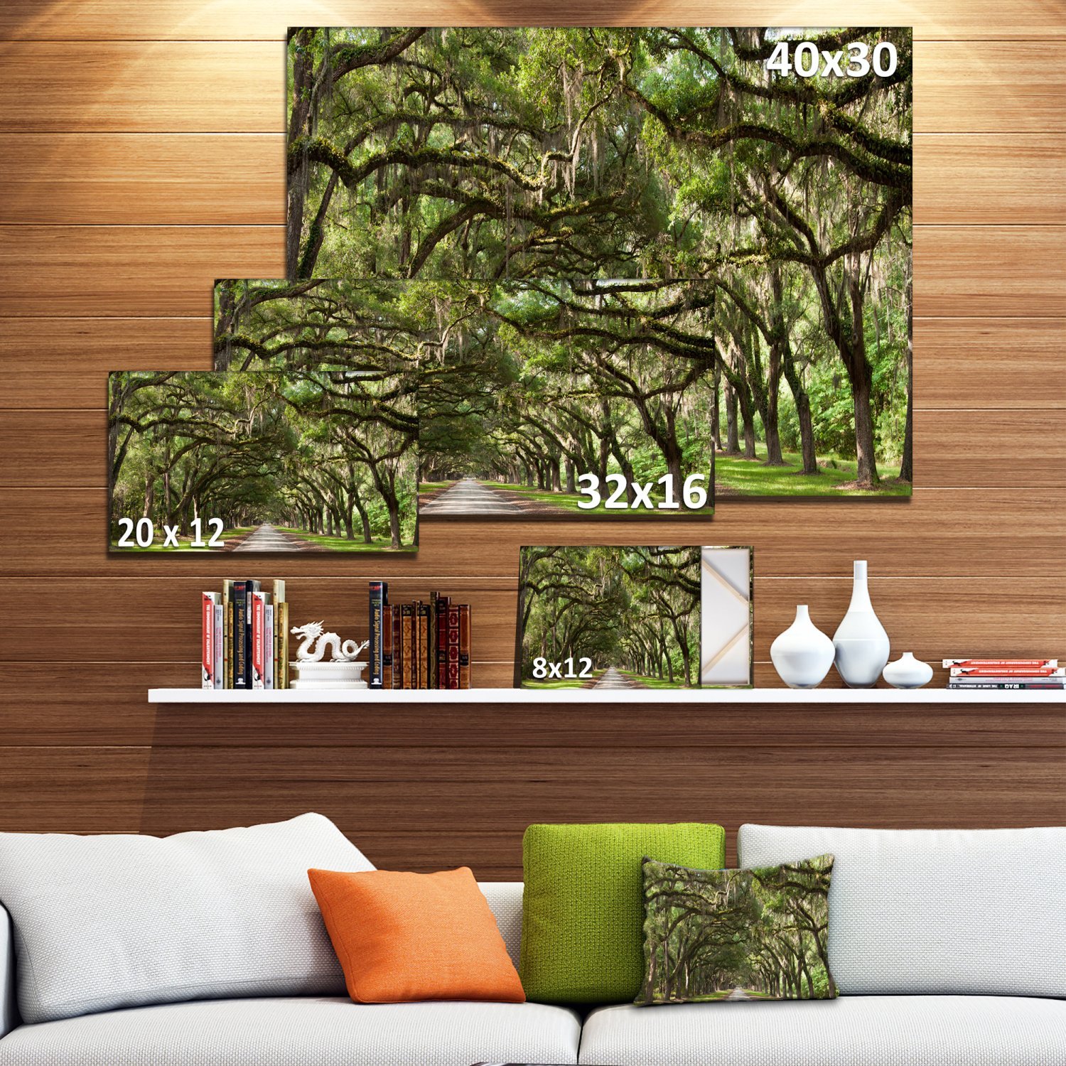Live Oak Tunnel Landscape Photography Canvas Art Print - Nature Wall Decor for Living Room, Bedroom & Office