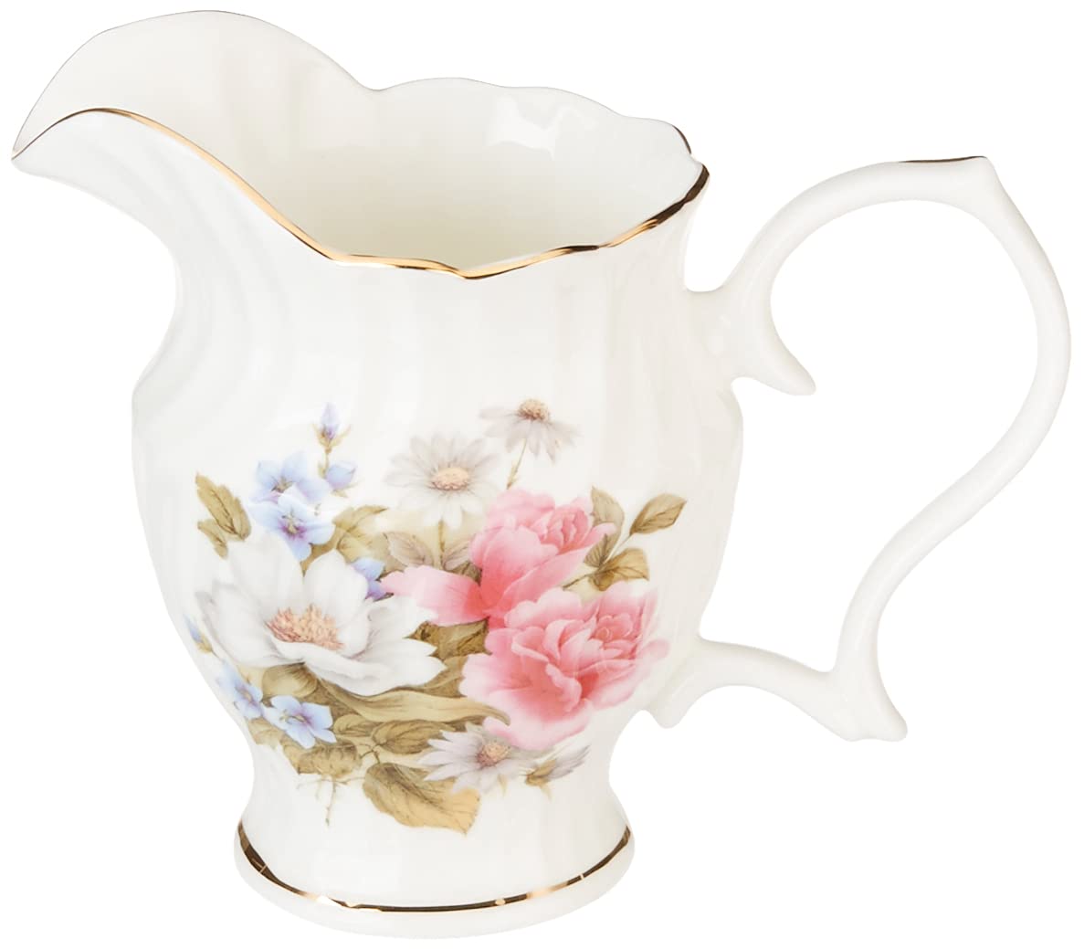 Gracie Bone China 11-Piece Tea Set - Elegant Pink Grace's Rose Floral Design for Afternoon Tea, Bridal Shower & Home Decor