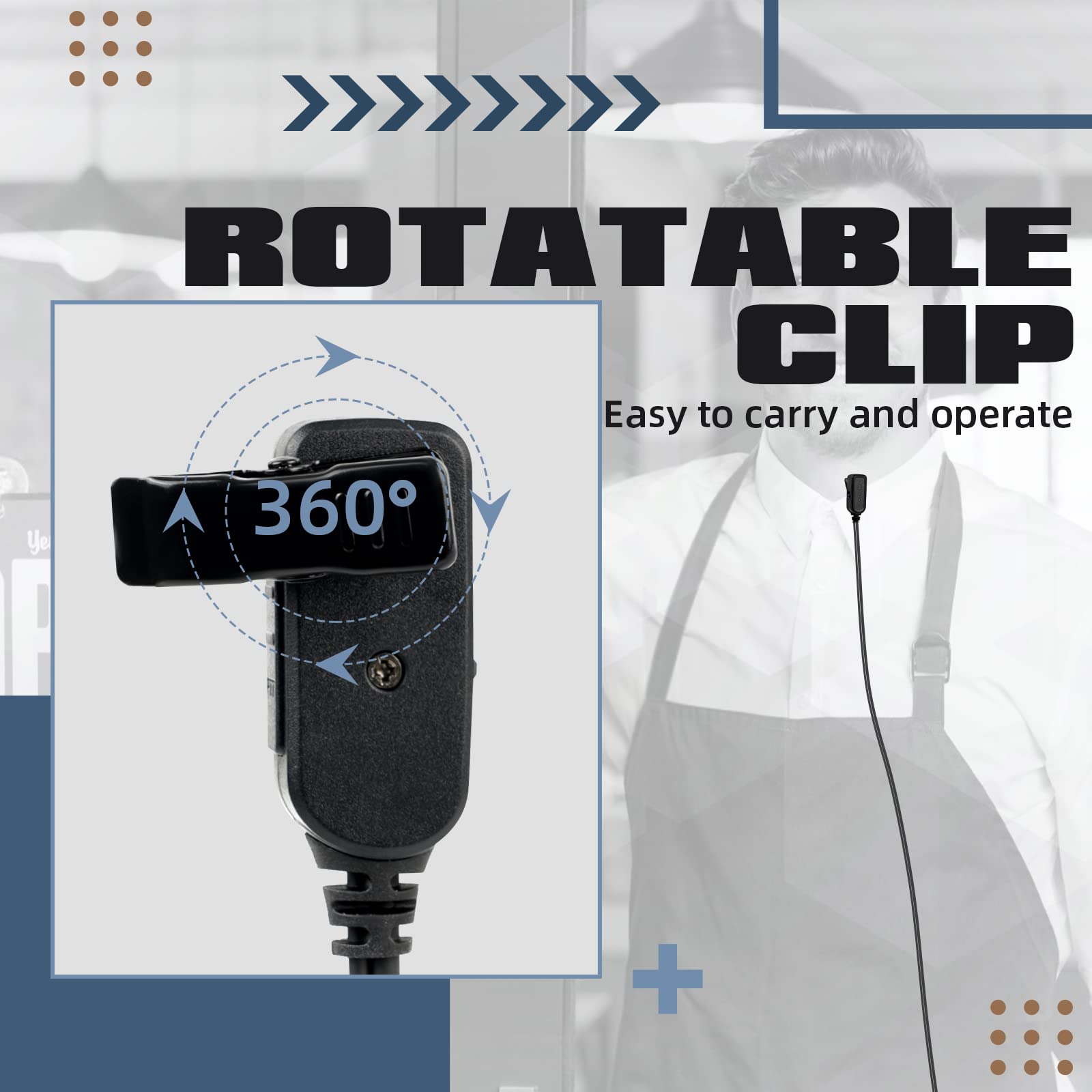 Retevis VOX Walkie Talkie Headset with Microphone - 4 Pack Hands-Free Two-Way Radio Earpiece with Soft Ear Hook, Compatible with RT619 RT622 RT24 RT27 RT668 RT28 - Ideal for Security, Construction, Warehouse & Outdoor Activities