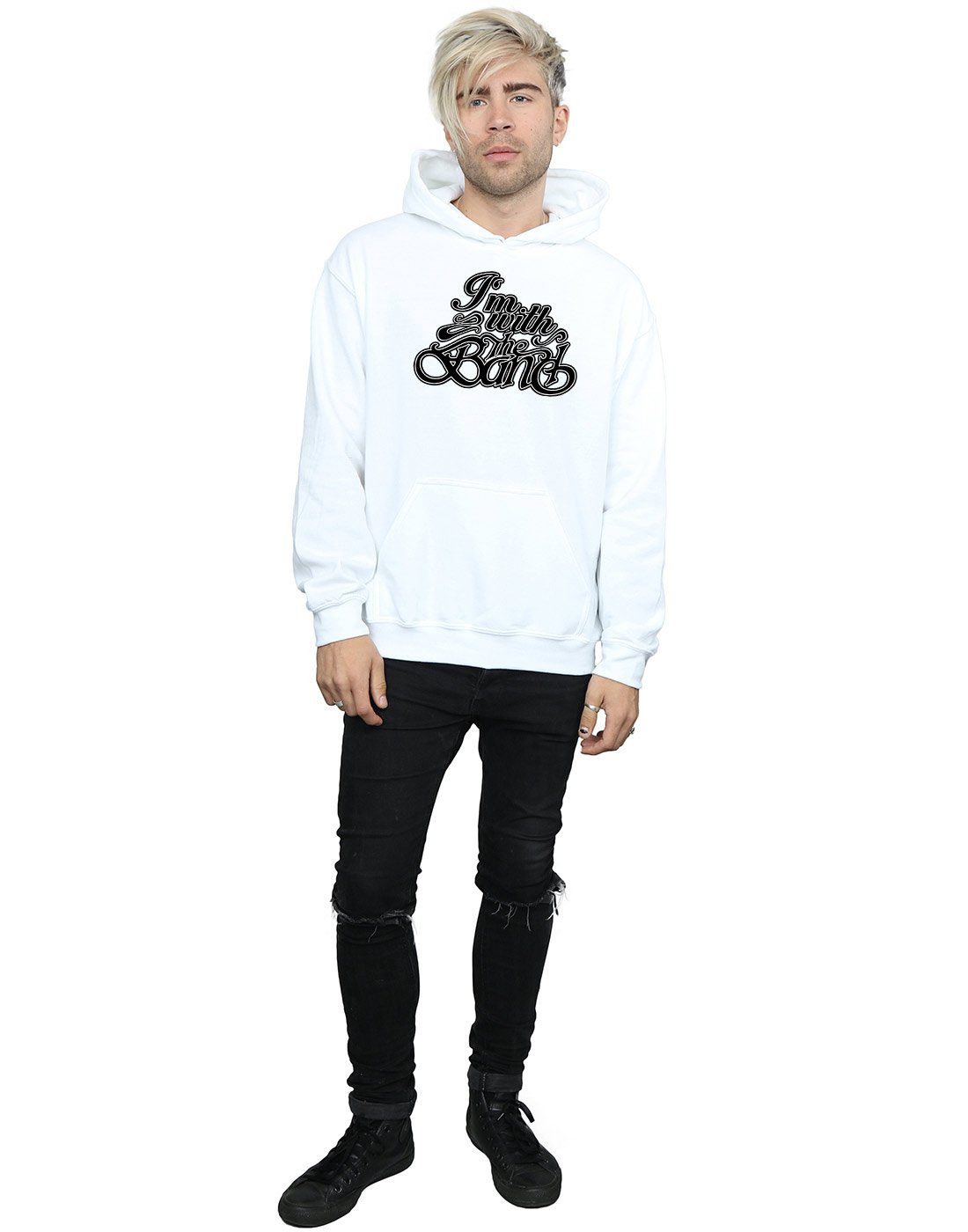 Men's 'I'm With The Band' Hoodie - Rock Music Fan Pullover Sweatshirt for Concerts & Casual Wear