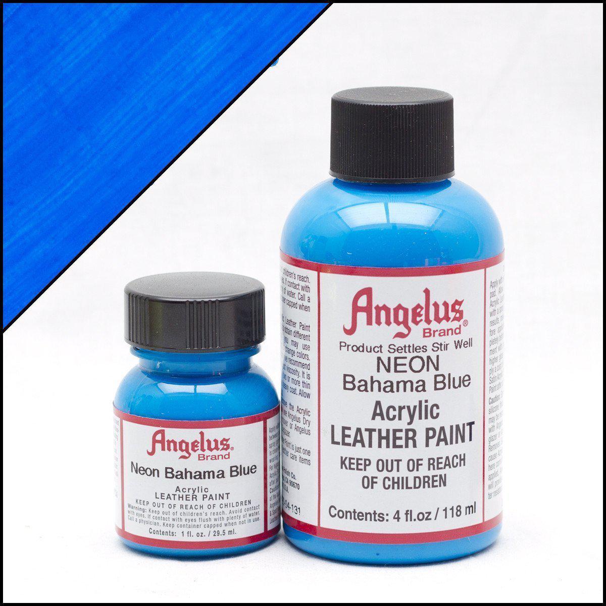 Angelus Bahama Blue Neon Leather Paint - High-Quality Dye for Shoes, Bags & Accessories - Perfect for Customizing Sneakers, Jackets & DIY Leather Projects