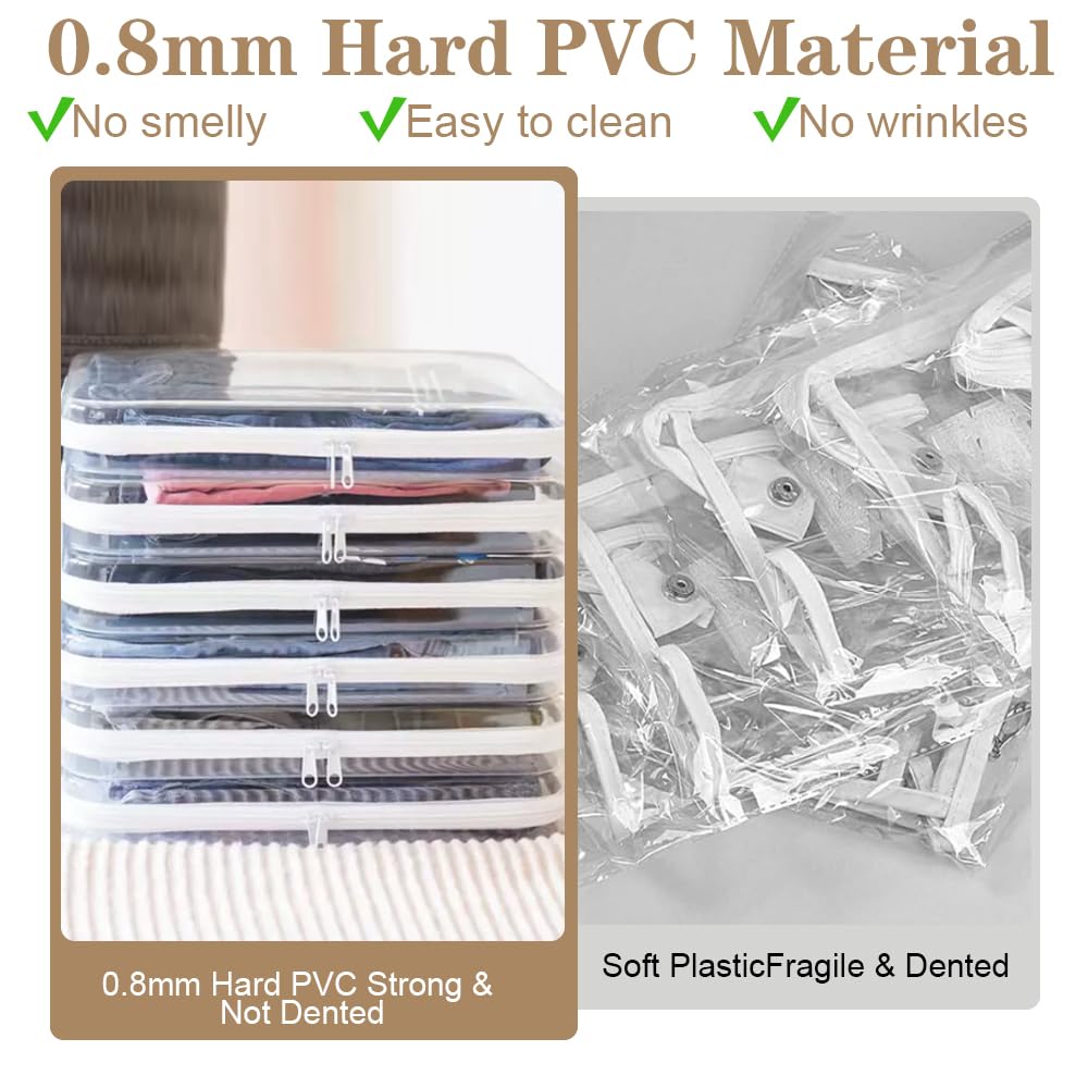 3PCS Clear Hard Zipper Case - Transparent Travel Organizer Pouch for Makeup, Toiletries, Toys & Snacks | Durable Hard Shell Cosmetic Bag | Perfect for Travel, Home Storage & Organization