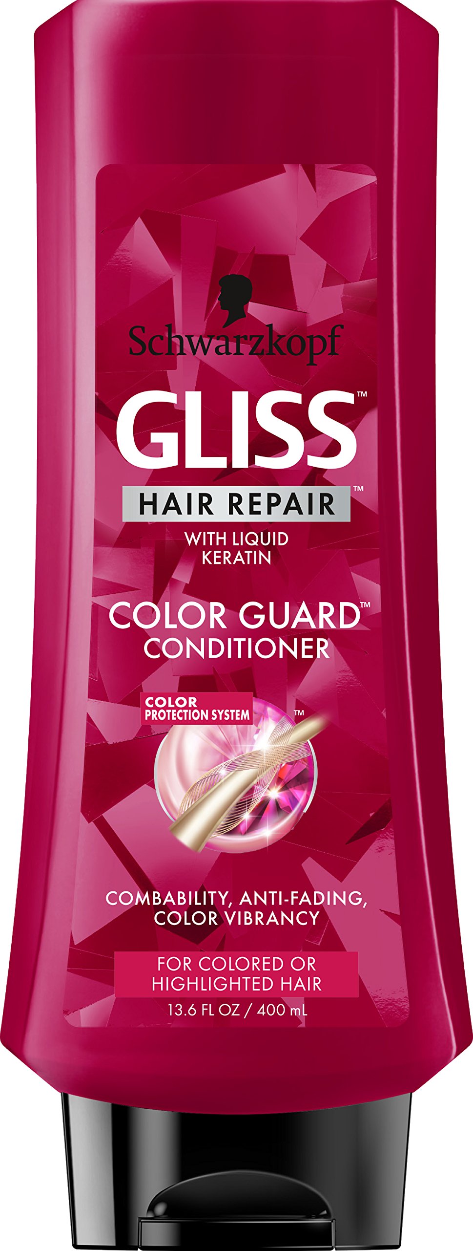 GLISS Hair Repair Conditioner - Color Guard for Damaged Hair, 13.6 oz | Sulfate-Free, Keratin Enriched Formula for Color-Treated & Bleached Hair | Salon-Quality Deep Conditioning Treatment for Dry, Frizzy Hair at Home