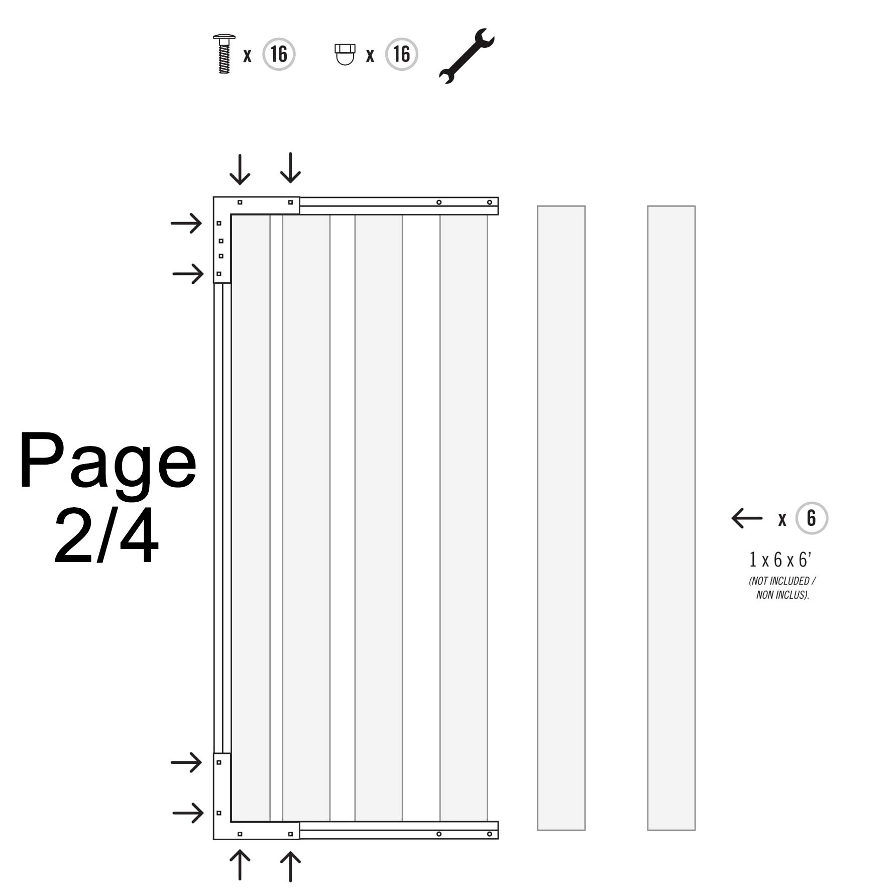 Nuvo Iron PRO6 (Pro 6) Black Gate Frame - 6' Long x 6 Standard Fence Board Wide - Heavy Duty Steel Fence Panel for Backyard, Garden, and Property Security