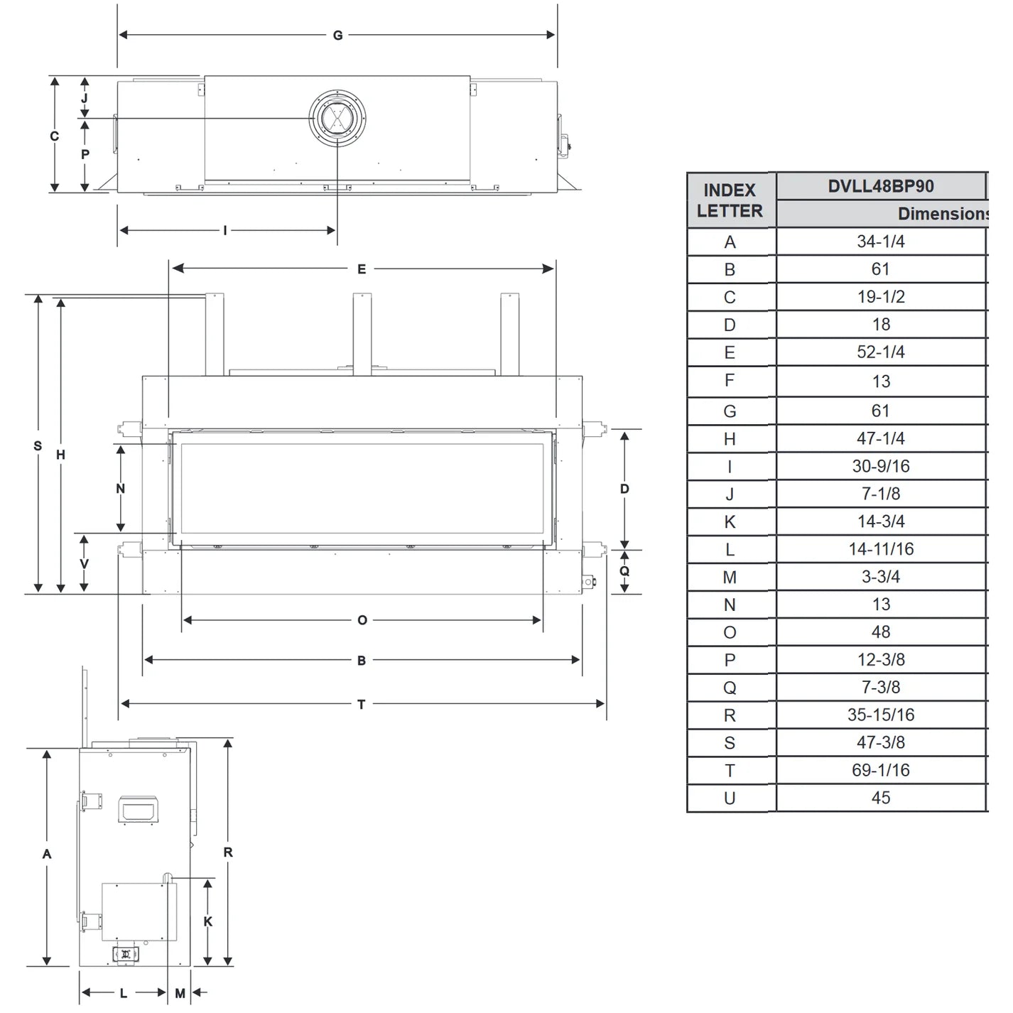 48 Inch Linear Contemporary Direct Vent Fireplace - Empire Boulevard DVLL48BP92 | Modern Gas Fireplace for Living Room, Bedroom & Office