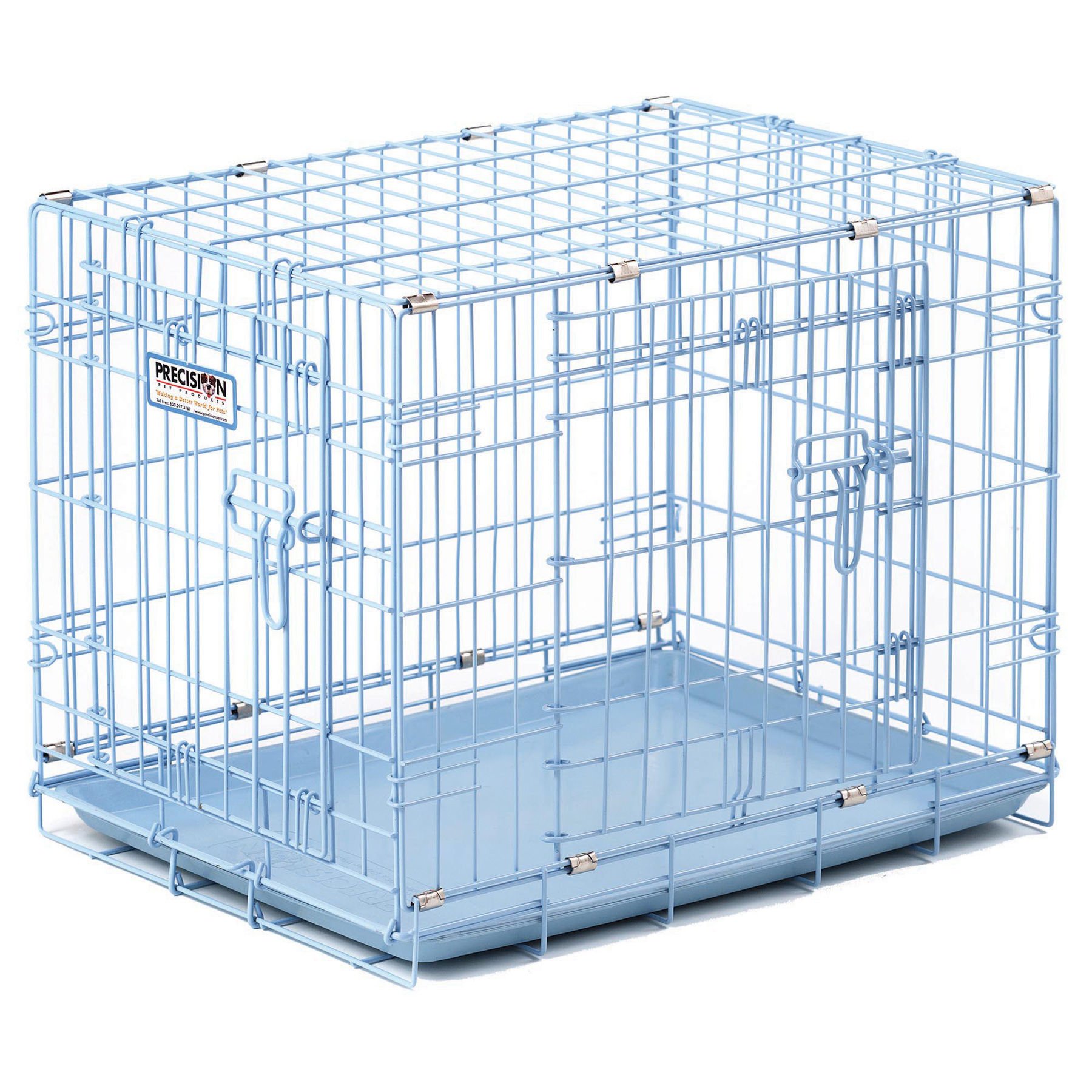 Precision Pet Snoozzy Baby 2-Door Dog Crate in Blue - Perfect for Small Dogs, Puppies & Travel - Indoor & Outdoor Pet Carrier for Home, Car & Vet Visits
