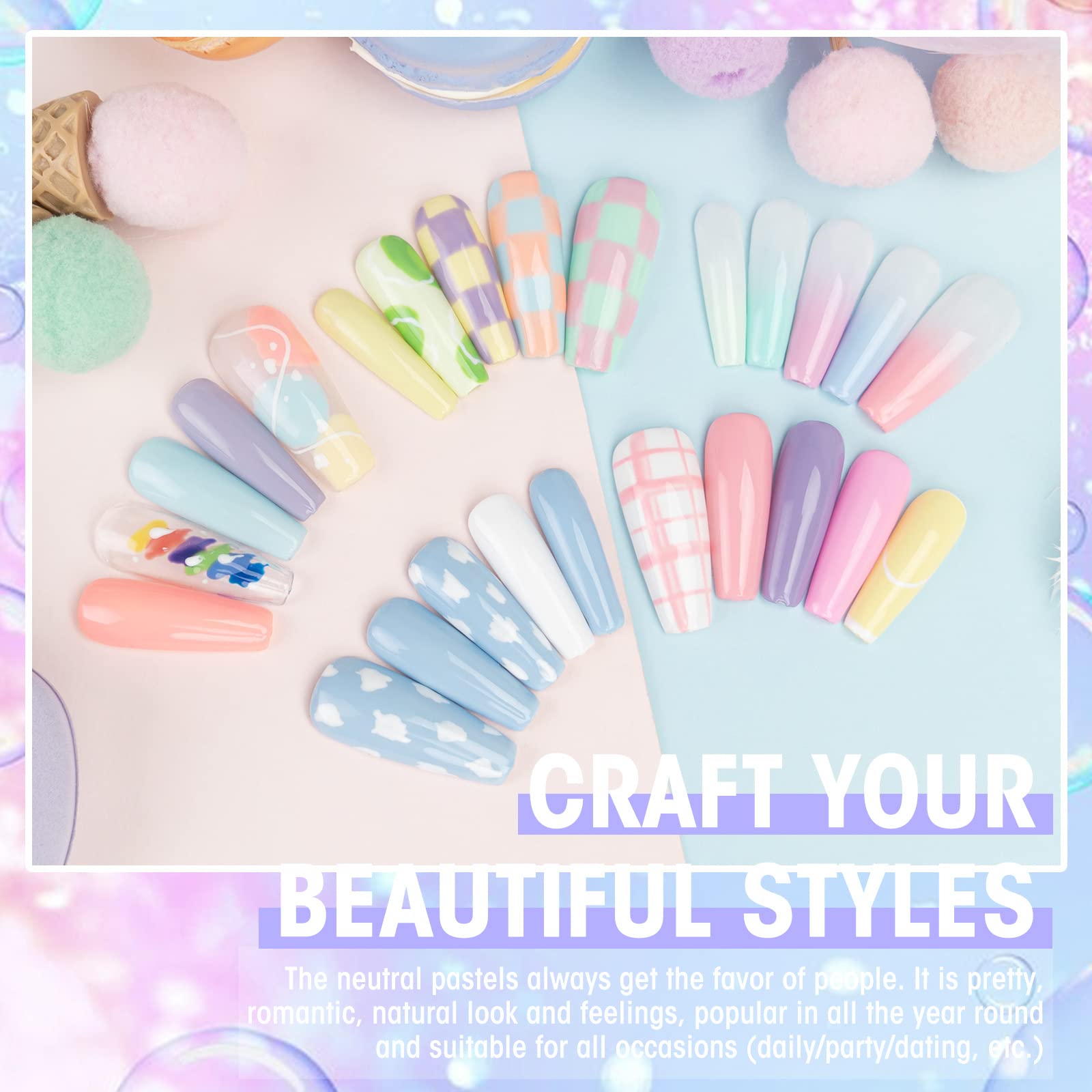 Gellen 16 Colors Gel Nail Polish Set - Pastel UV Gel Polish Kit with Base & Top Coat for Long-Lasting Manicure | Perfect for Home Nail Art, Salon Use & DIY Gel Nails