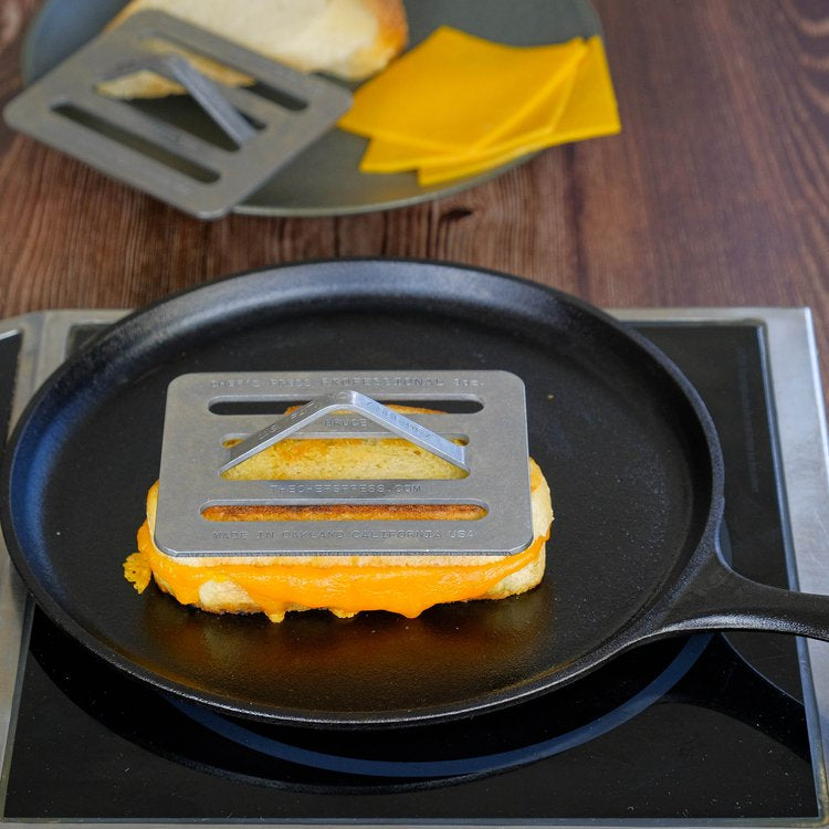 The Chef's Press V2 - Premium Stainless Steel Grill Weight for Perfectly Seared Steaks, Burgers & Chicken - Ideal for BBQ, Grilling & Home Cooking