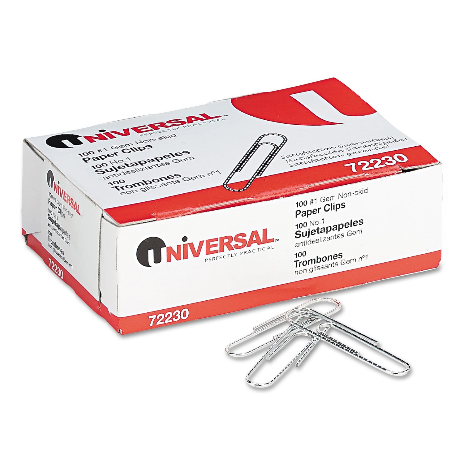 Universal #1 Paper Clips - Non-Slip Silver Office Supplies (100 Clips/Box, 10 Boxes/Pack) - Perfect for Organizing Documents, Files & School Projects