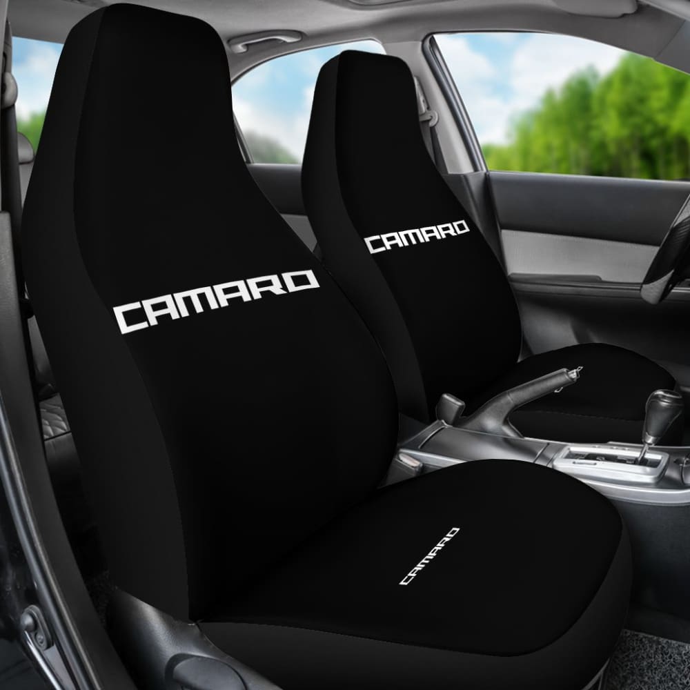 Black Camaro White Letter Car Seat Cover 212802 - Premium Custom Fit Seat Protector for Chevrolet Camaro - Perfect for Road Trips, Daily Commutes & Car Shows