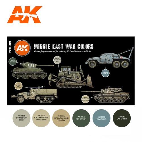 AK Interactive AK11648 Middle East War Colors 3rd Generation - Premium Military Model Paint Set for Scale Models & Dioramas