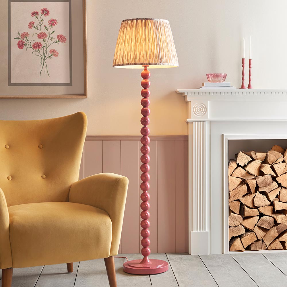 Auralis Ikat Floor Lamp with E27 Socket - Modern Handwoven Design for Living Room, Bedroom & Office Lighting