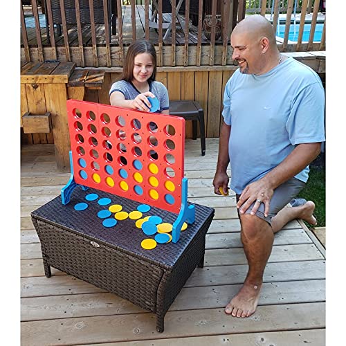 Bolaball 4 in a Row Giant Outdoor Game – 1.8 Ft Jumbo Yard Game for Adults & Family, Life-Size Lawn Game, Extra Large Backyard Game for Kids & Adults | Perfect for BBQs, Picnics, Beach Parties & Outdoor Gatherings