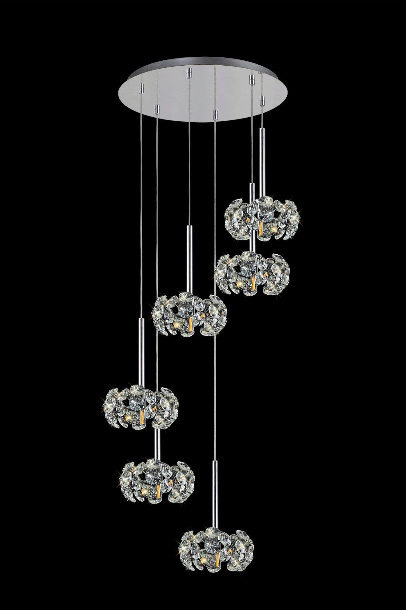 Bellagio 3/6/13Lt G9 Linear Pendant Light Fixture - Polished Chrome Finish with Crystal Shade for Modern Dining Room, Kitchen Island & Living Room Lighting