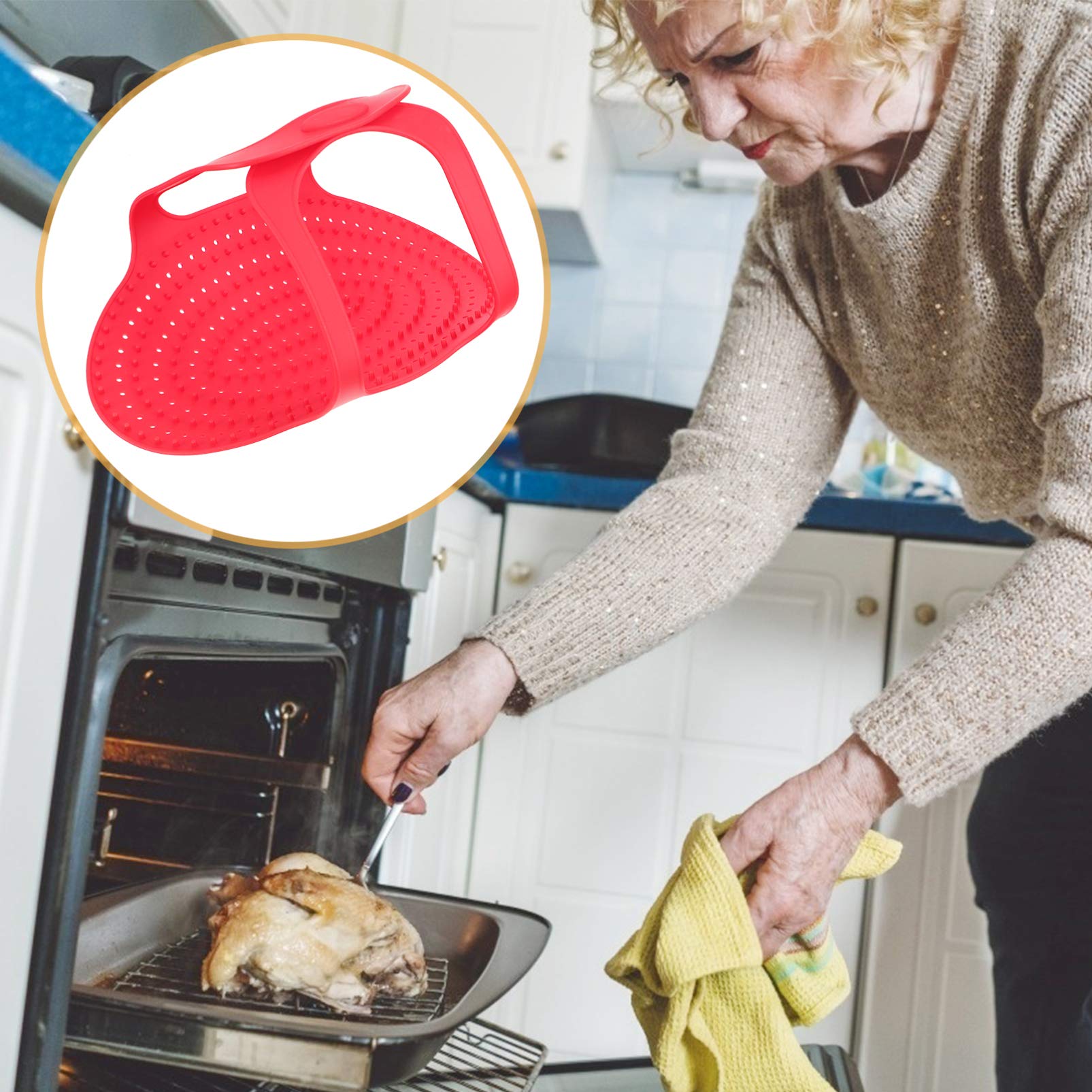 Foldable Silicone Turkey Roasting Basket - Non-Stick Turkey Holder & Baking Mat for Oven, Perfect for Thanksgiving, Christmas, and Holiday Roasts | Durable, Reusable Bakeware Sling for Juicy Turkey & Meat