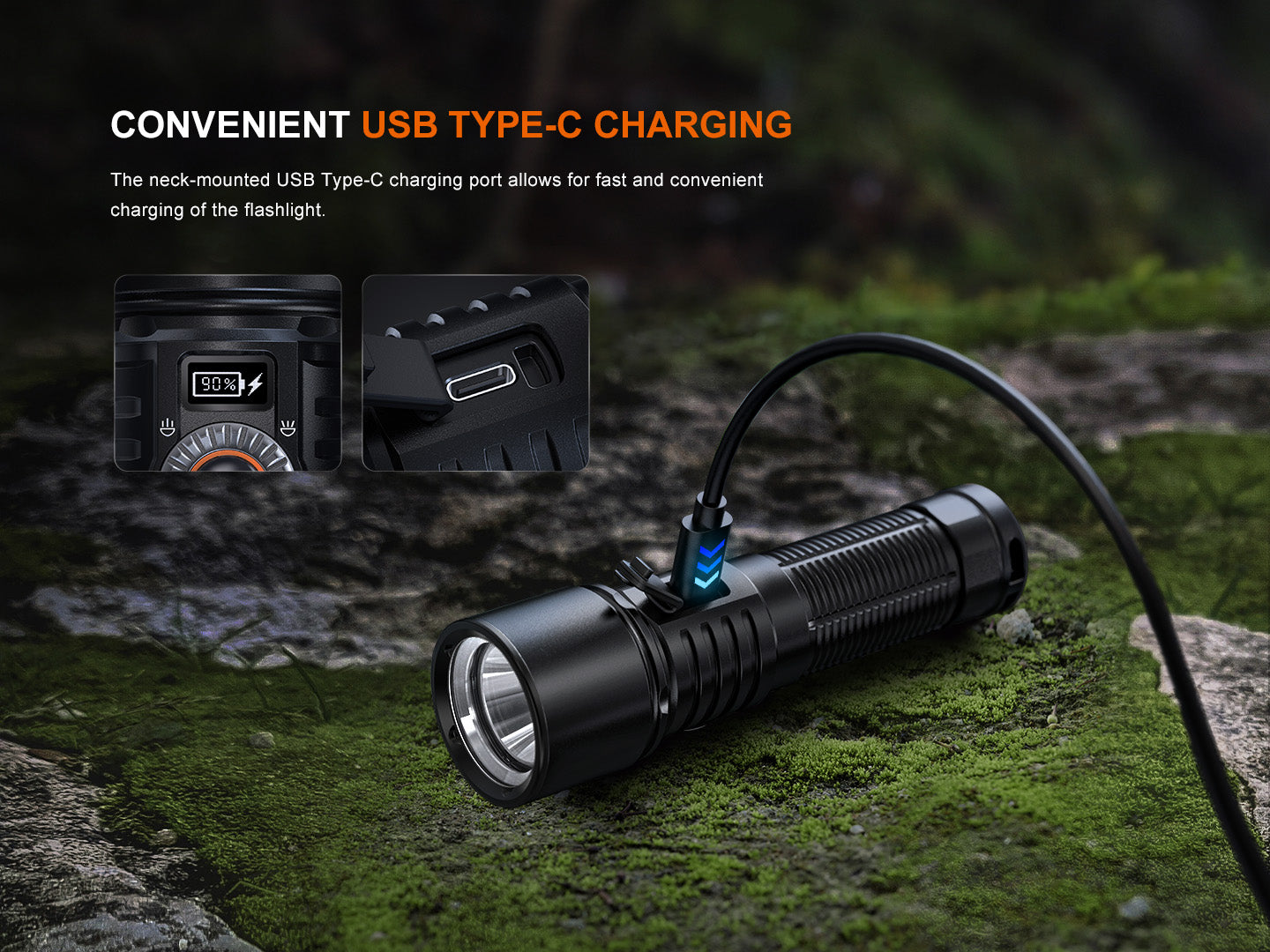 Fenix LD45R Rechargeable LED Flashlight - 2000 Lumens, Waterproof, Digital Focus - Perfect for Camping, Hiking & Emergency Preparedness