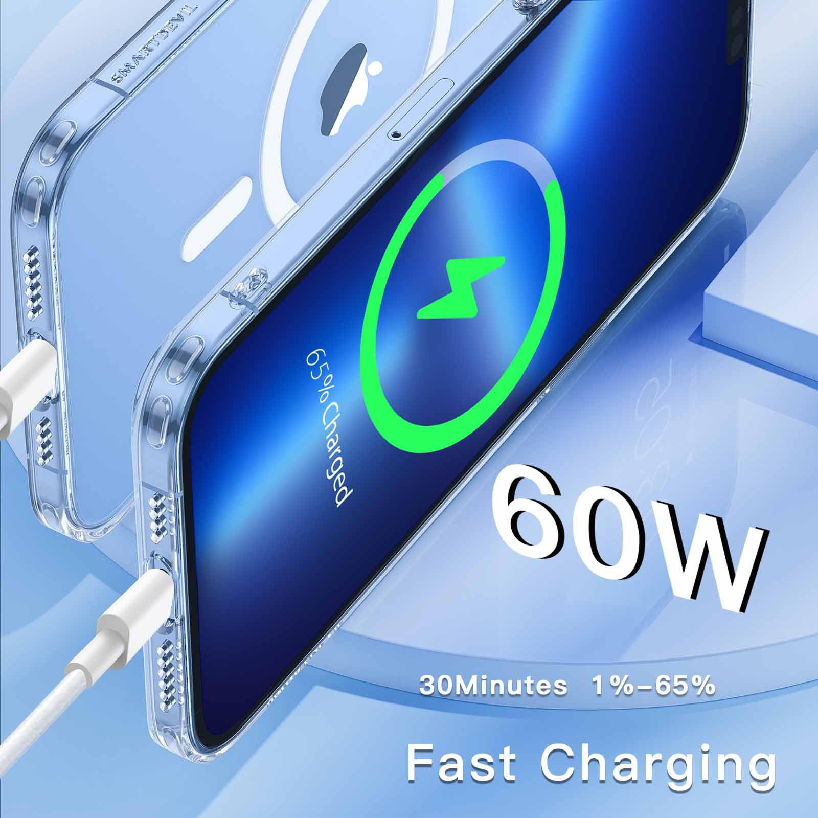6FT USB C to USB C Cable 60W Fast Charging (3-Pack) - Compatible with MacBook Pro, iPhone 15 Series, Samsung Galaxy S23/S22, Google Pixel - Perfect for Home, Office & Travel Charging