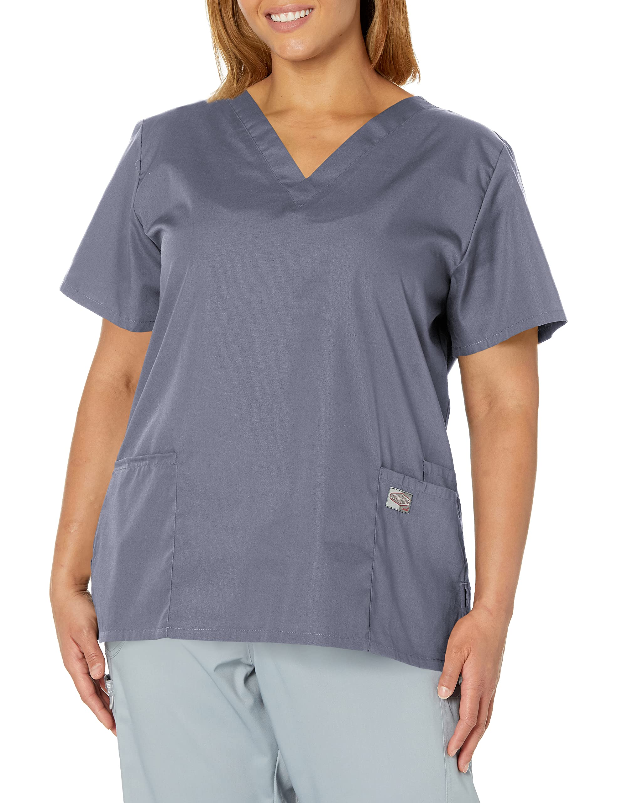 Landau Scrub Zone Relaxed Fit 2-Pocket V-Neck Scrub Top for Women 70221 - Comfortable Medical Uniform for Nurses & Healthcare Professionals - Perfect for Hospital Shifts, Clinics & Long Work Hours