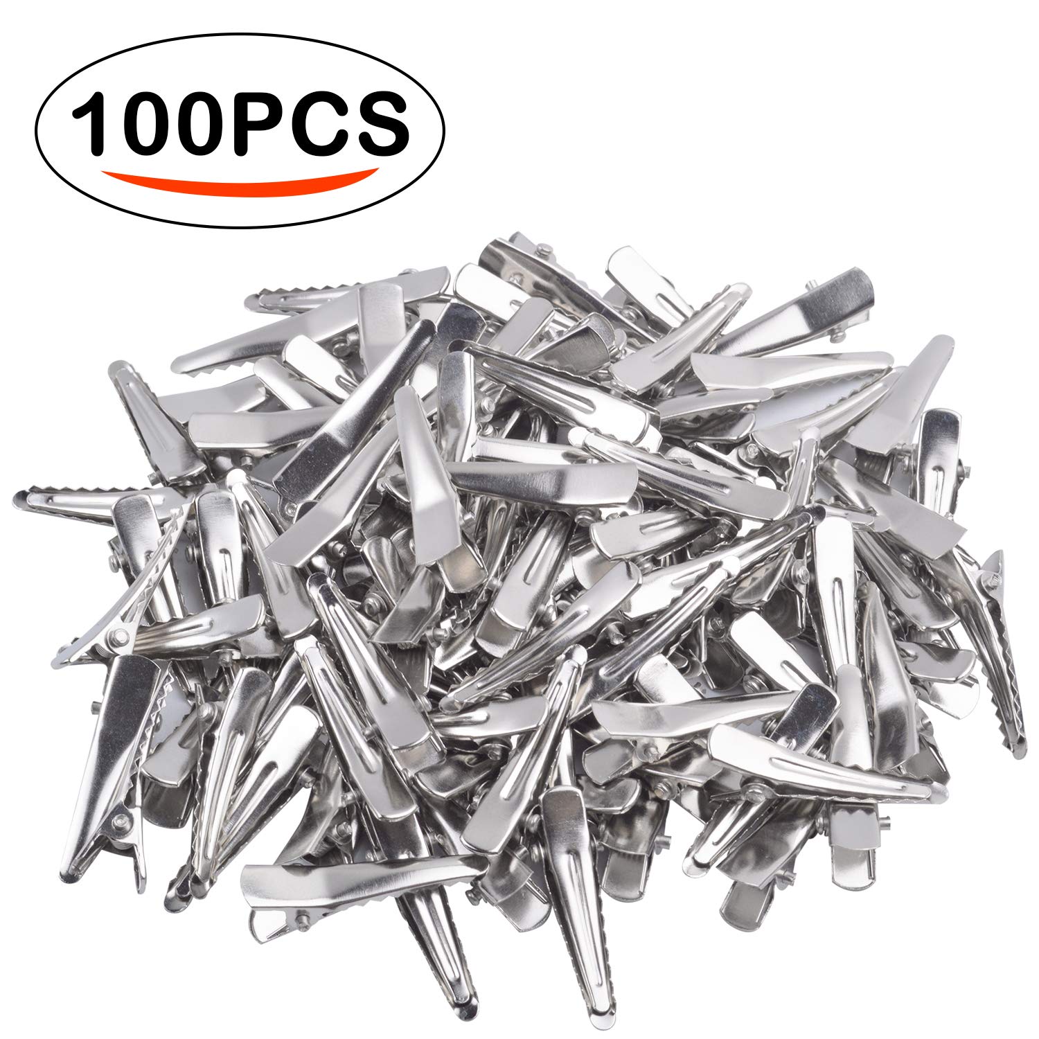 30MM Small Alligator Hair Clips - 100pcs Silver Metal Hair Pins with Teeth for Women & Girls | Hair Styling, DIY Crafts, Braids & Updos | Perfect for Salons, Weddings & Daily Hair Care