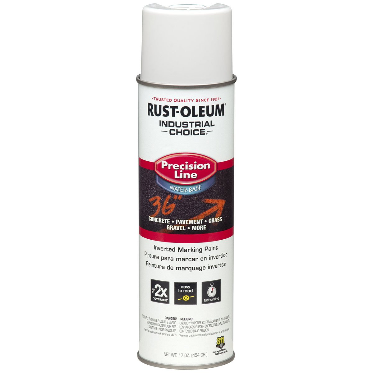 Rustoleum Inverted Marking Paint - White (12 Pack, #203039) | High-Visibility Road & Parking Lot Marking Paint for Professional Use