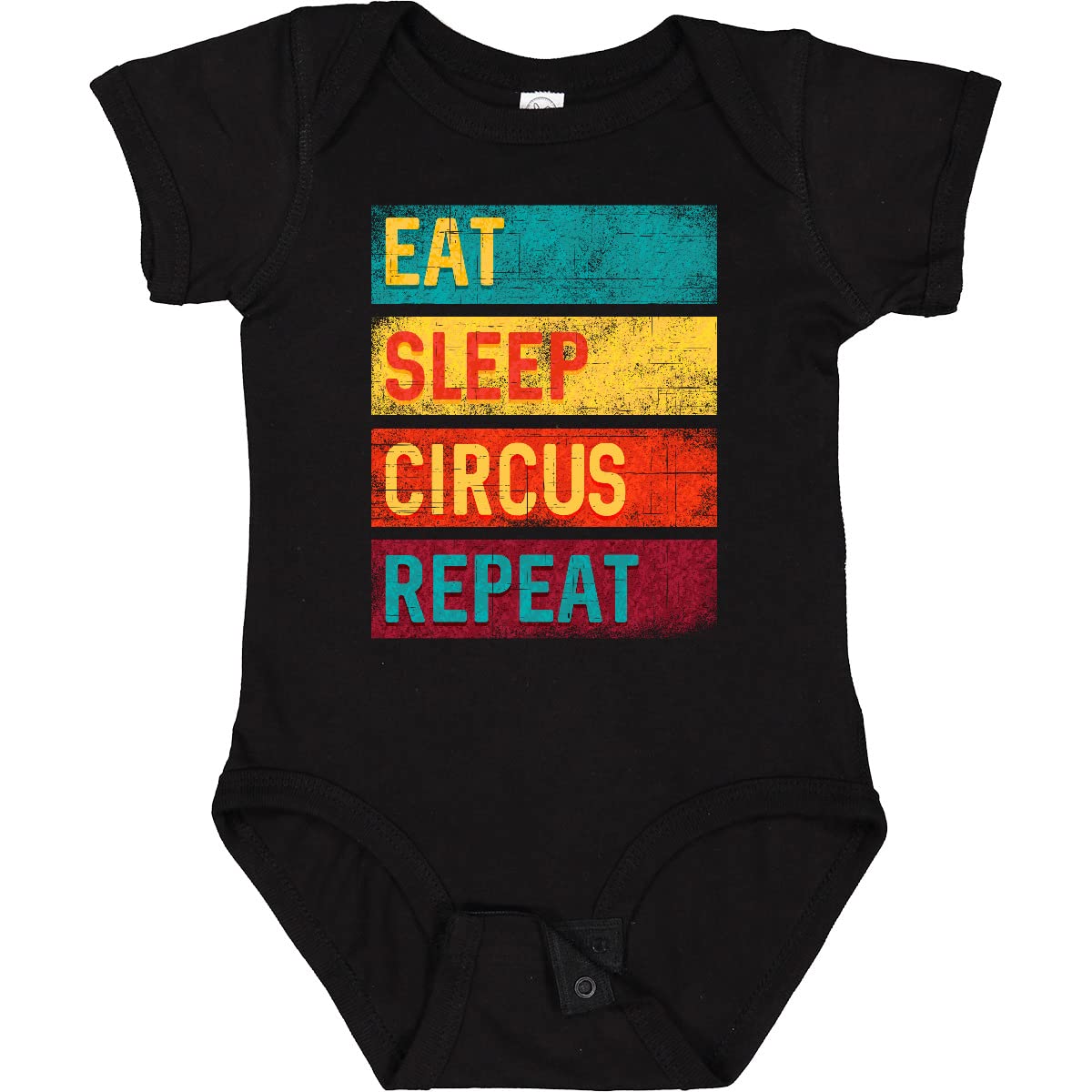 Inktastic Eat Sleep Circus Repeat Baby Bodysuit - Soft Cotton Infant Onesie for Boys & Girls - Perfect for Playtime, Nursery & Circus-Themed Parties