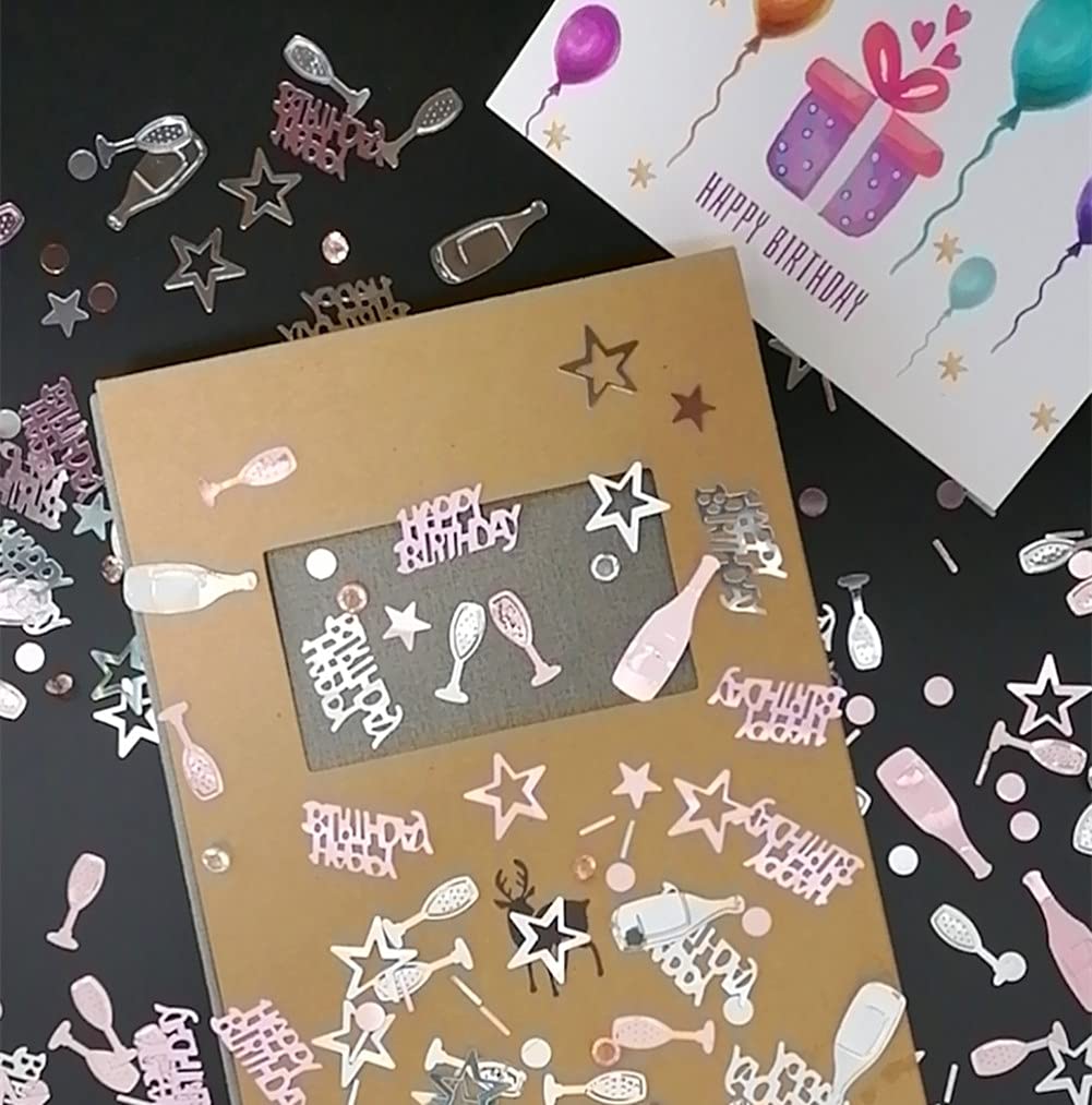 Rose Gold & Silver Birthday Confetti - Premium Metal Foil Party Decorations for Tables, Scatter Sequins | Perfect for Birthday Parties, Baby Showers & Wedding Celebrations