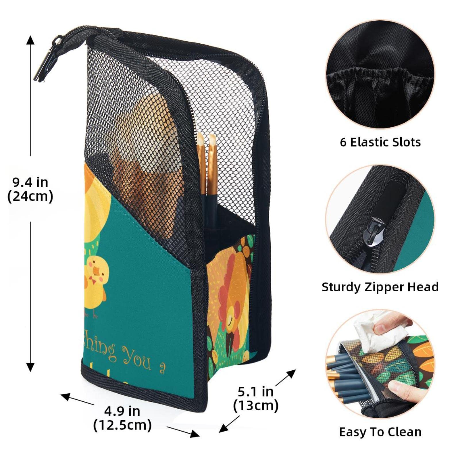 12-Piece Makeup Brush Organizer Bag Set - Portable Travel Cosmetic Brush Holder Case for Easter & Everyday Makeup Storage