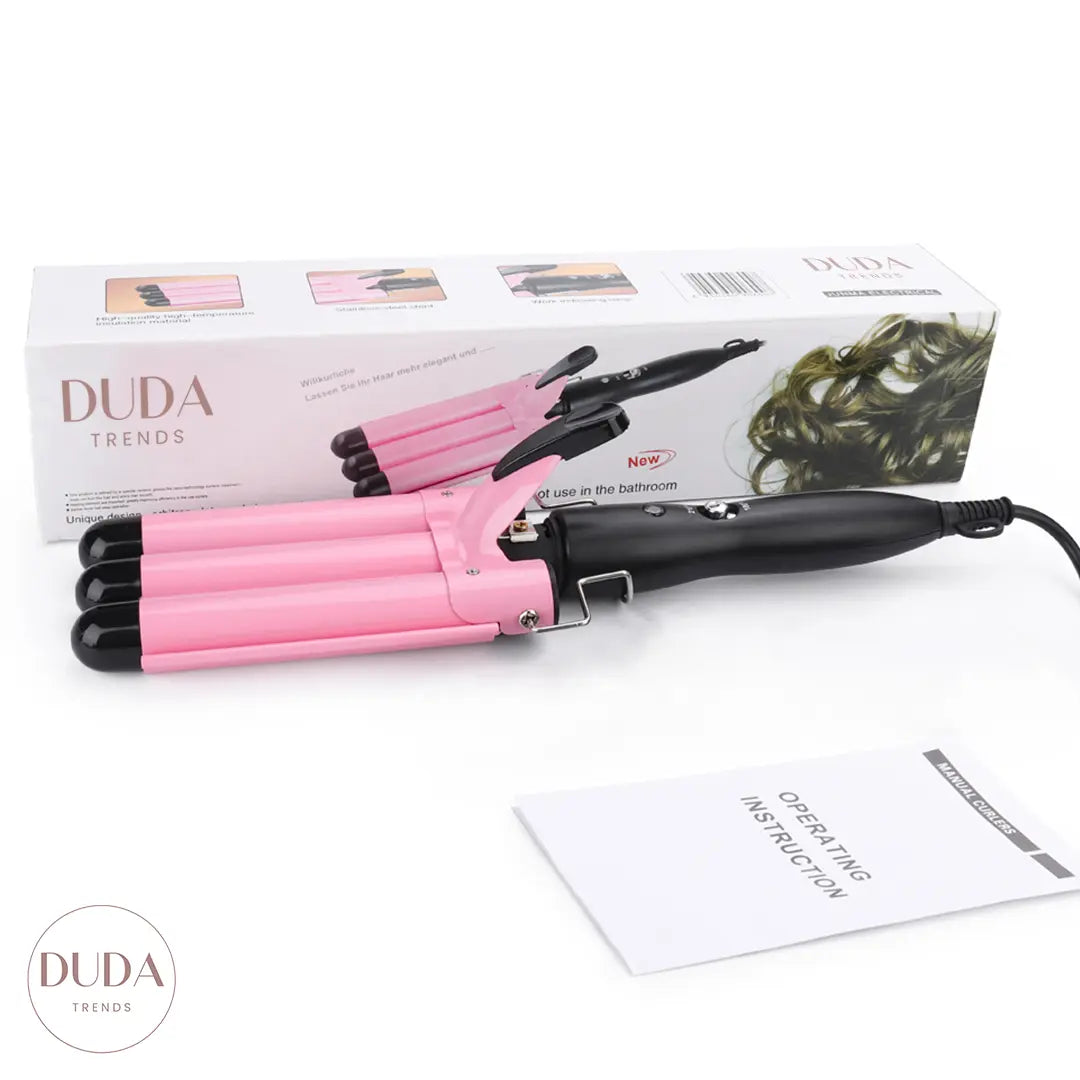 Triple Waves Hair Curling Iron - Professional 3 Barrel Waver for Beachy Curls & Voluminous Waves | Perfect for Home Styling, Salon Use & Special Occasions
