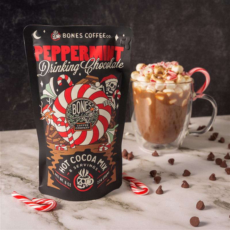Organic Peppermint Hot Chocolate Mix - Rich & Creamy Cocoa Drink Powder for Winter Warmth - Perfect for Cozy Nights, Holiday Gifts & Relaxing Moments
