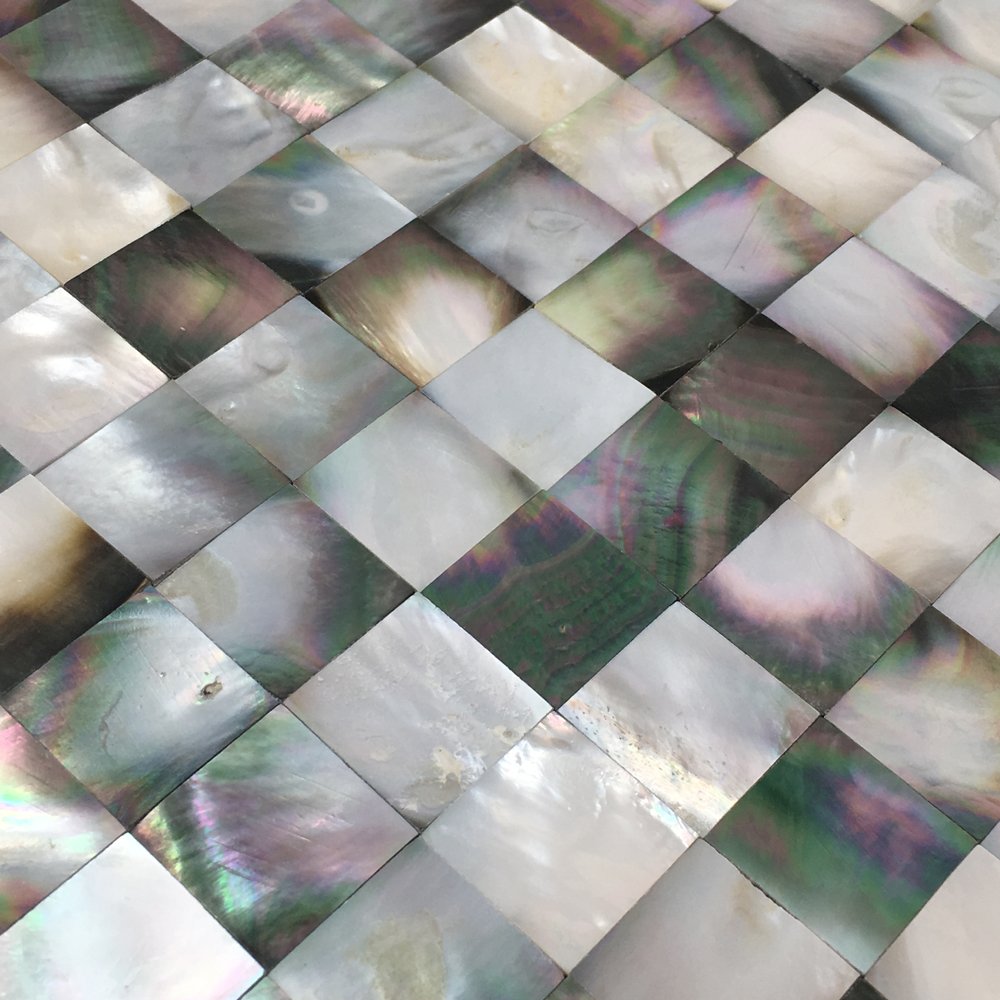 Mother of Pearl Backsplash Wall Tile - Serene Deep Sea Black 11.75