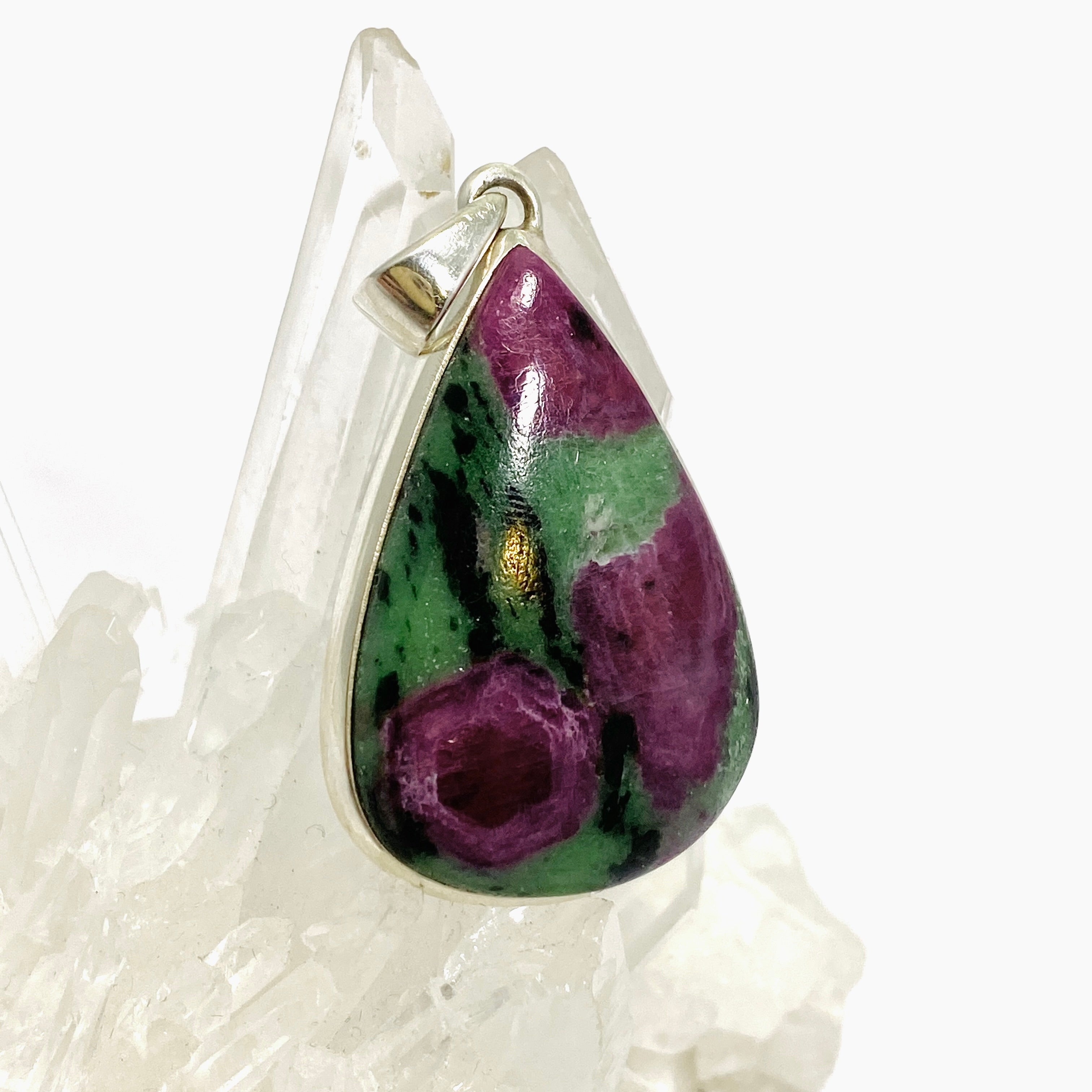 Natural Ruby Zoisite Teardrop Cabochon Pendant - Handmade Gemstone Jewelry PPGJ987 | Perfect for Healing Crystal Necklaces & Spiritual Gifts