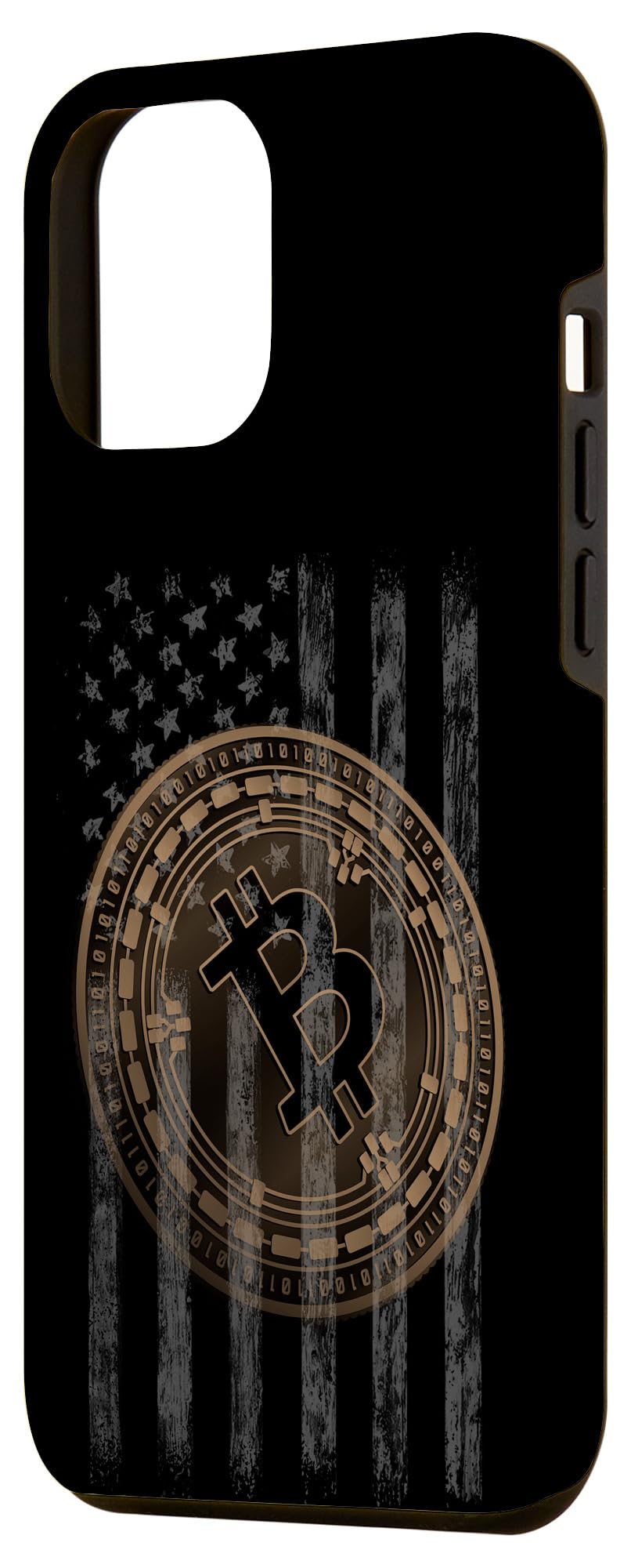 iPhone 12 Pro Max Case with American Flag & Bitcoin Design - HODL BTC Cryptocurrency Protective Cover | Perfect for Crypto Enthusiasts & Patriotic Tech Users