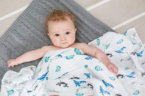 Lulujo Baby Swaddle Blanket - Ultra Soft Bamboo Viscose Muslin Wrap for Newborns | 47