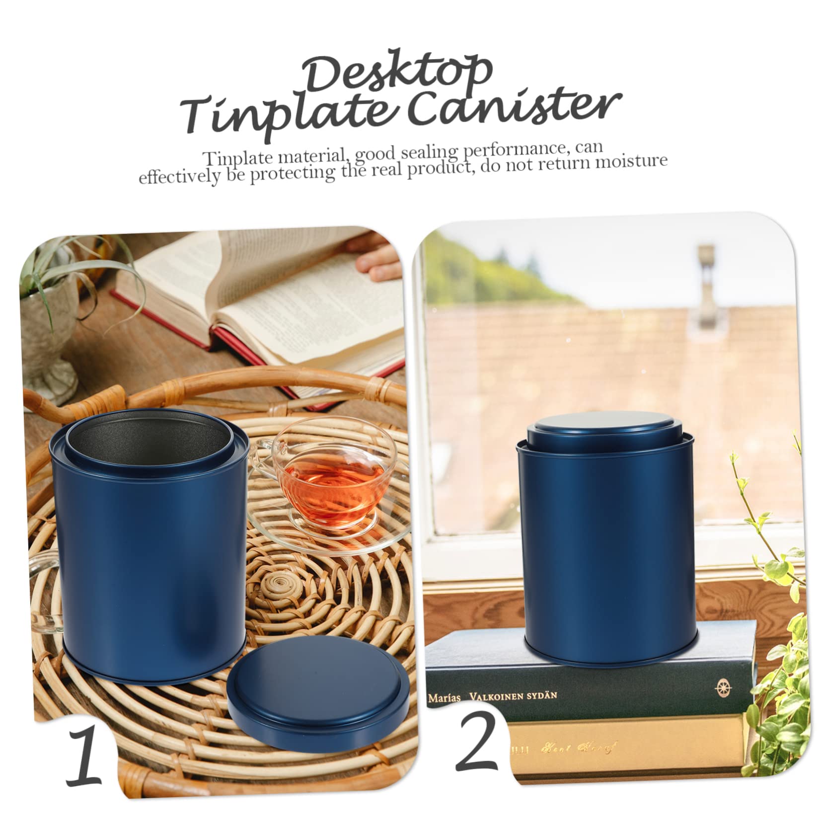 Operitacx Airtight Tea Storage Canister - Tinplate Tea Canister with Seal, Multi-Functional Household Tea Container for Loose Leaf Tea, Coffee, Sugar & Spices - Perfect for Kitchen, Pantry & Office Use