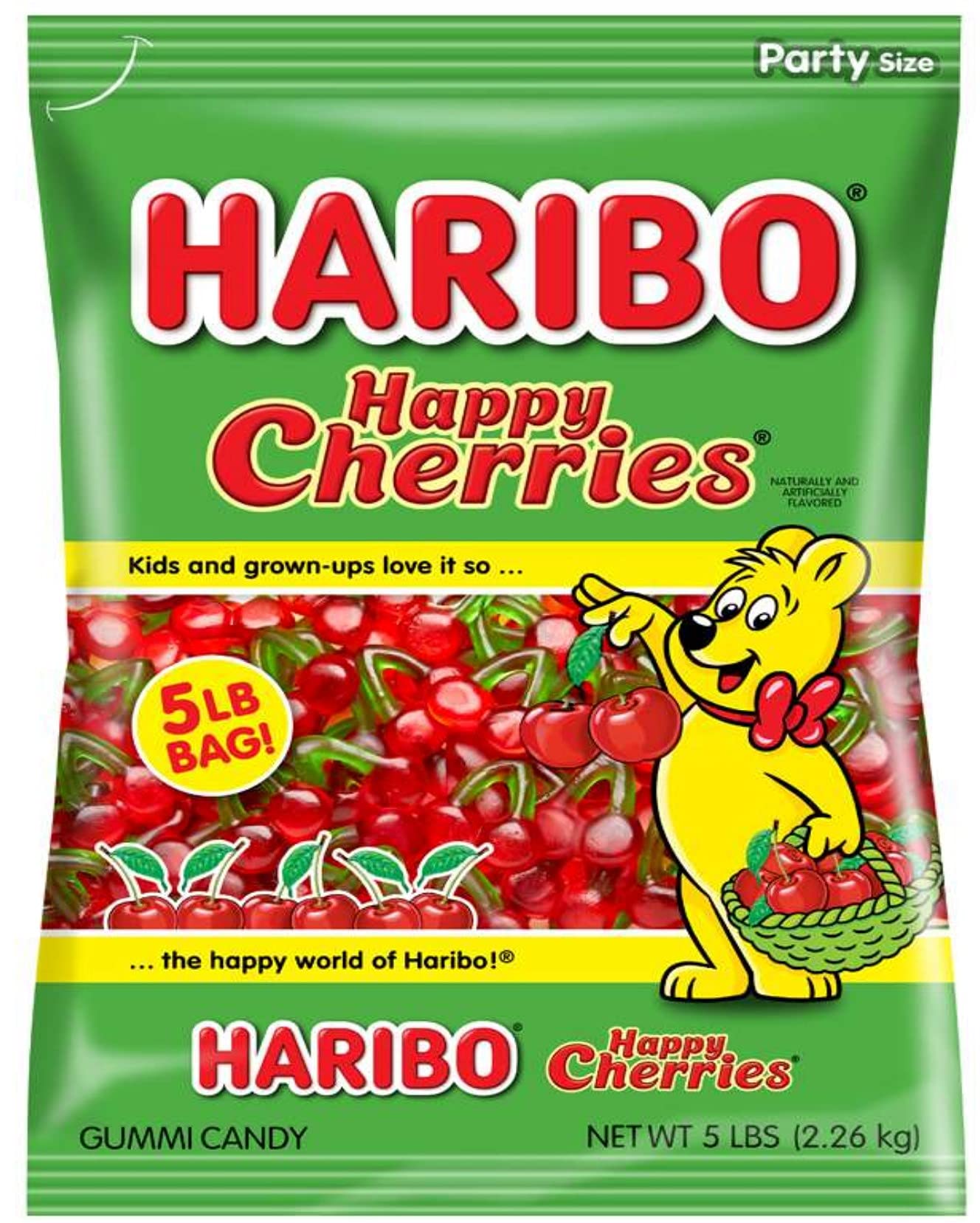 Haribo Happy Cherries Gummy Candy - 5 Pound Bulk Bag - Sweet & Chewy Cherry Flavored Gummi Bears - Perfect for Parties, Snacking & Gift Baskets