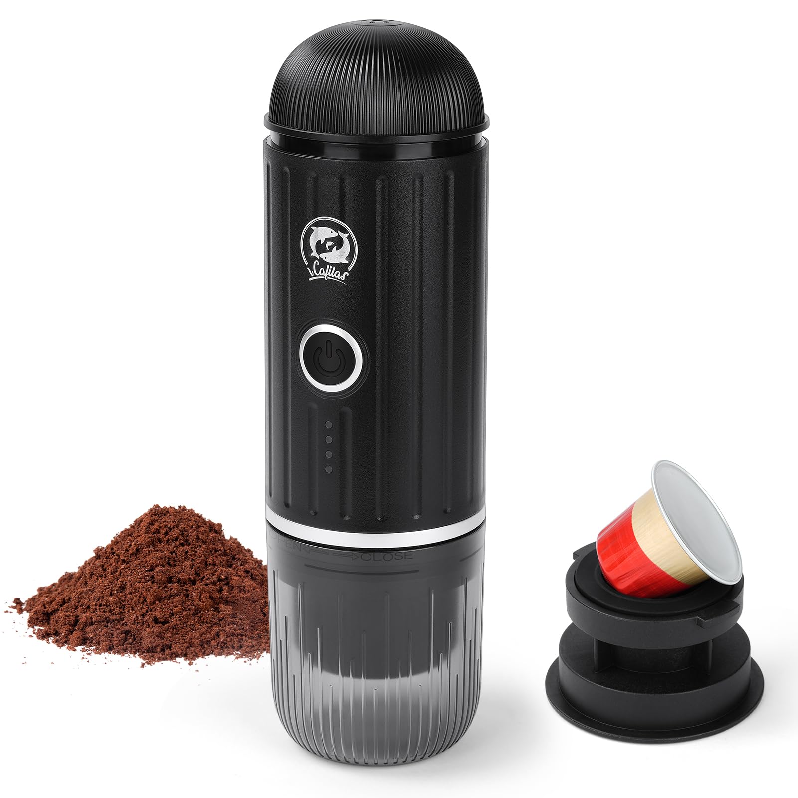 HOTUT Portable Espresso Machine - 19 Bar Pressure Travel Coffee Maker with Rechargeable Battery, Compact 12V Design & One-Button Operation - Perfect for Camping, Road Trips, and Office Use