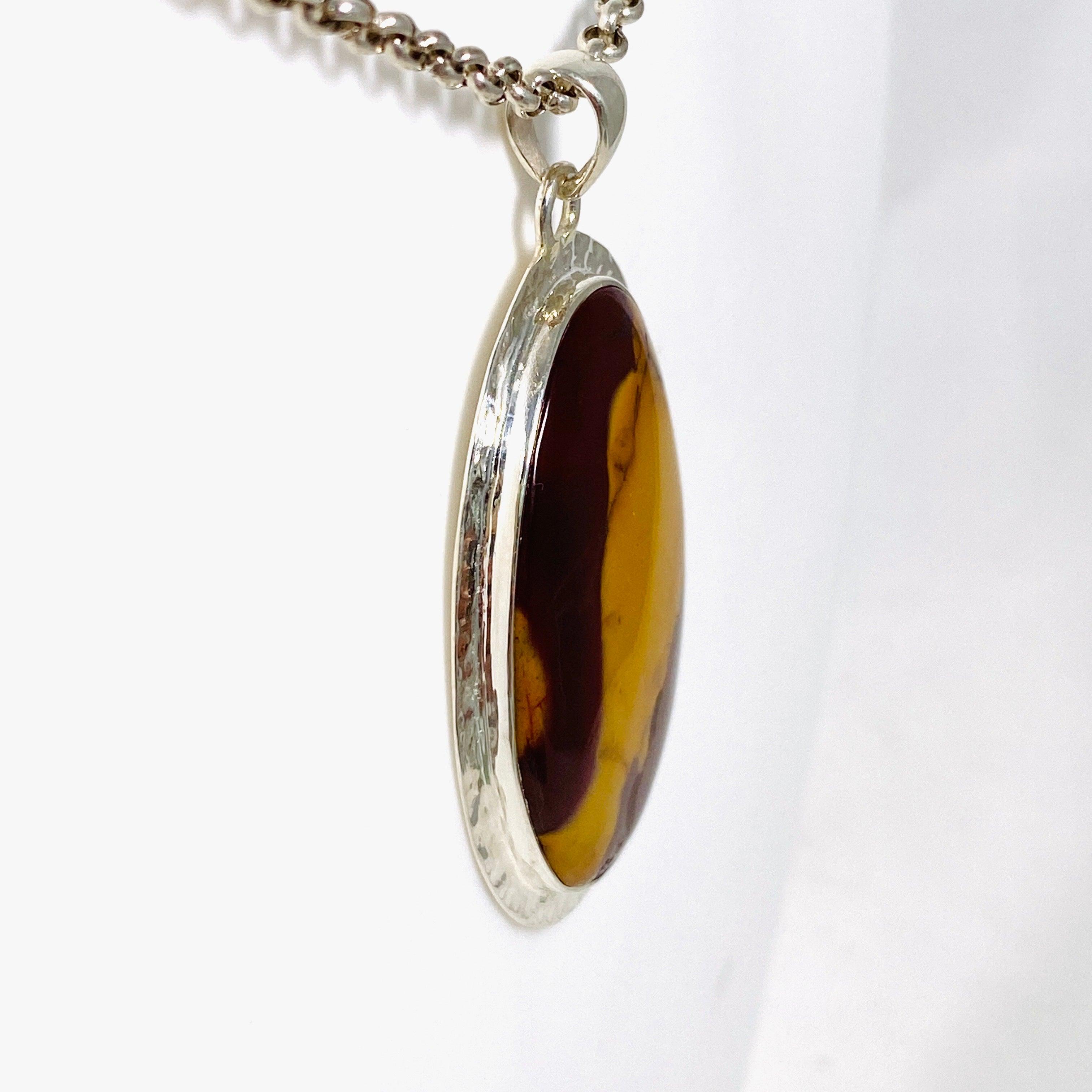 Natural Mookaite Gemstone Oval Pendant Necklace KPGJ4145 - Elegant Handmade Jewelry for Women, Gift for Her, Perfect for Everyday Wear & Special Occasions