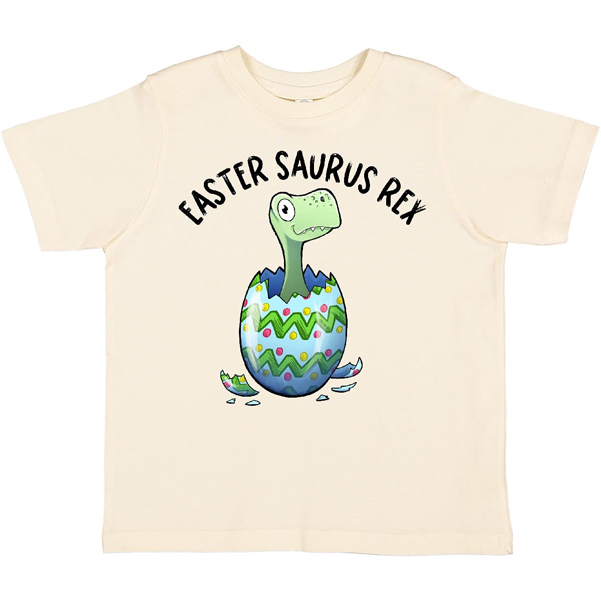 Inktastic Easter Saurus Rex Dinosaur Hatching Easter Egg Toddler T-Shirt - Cute Dino Graphic Tee for Boys & Girls - Perfect for Easter Outfits, Egg Hunts & Spring Celebrations