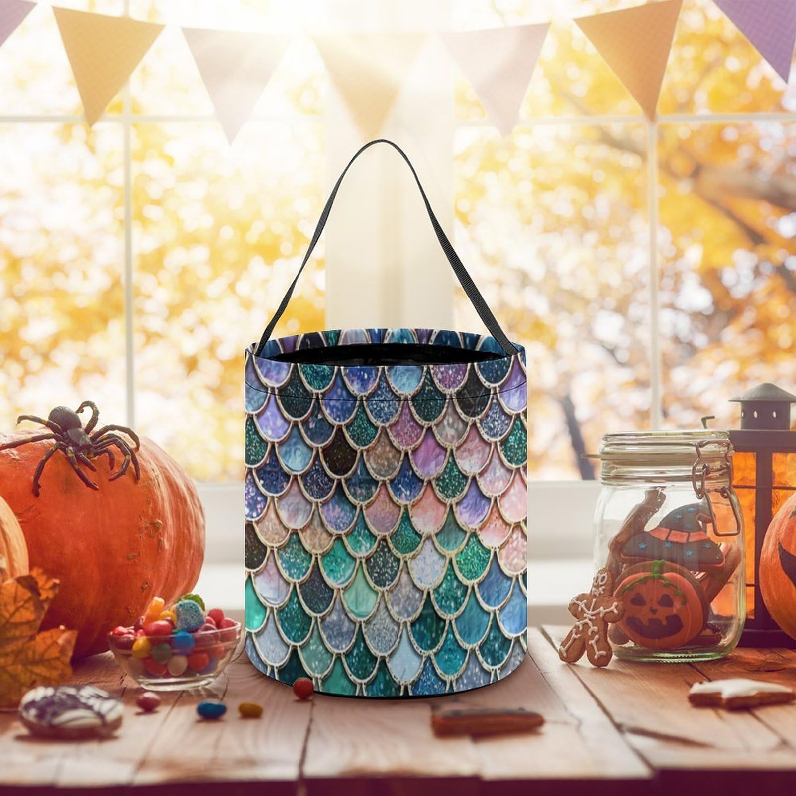 Halloween Candy Tote - Reusable Sugar Fruit Basket for Trick or Treat, Party Favors & Gourmet Snack Storage - Perfect for Halloween Parties, School Events & Holiday Treat Bags