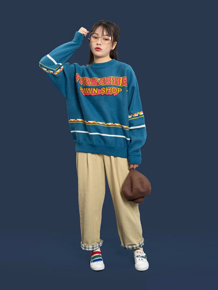 Women's Autumn Bunny Letter Knit Pullover Sweater - Thick Warm Winter Knitwear, Unique Design & High Quality - Perfect for Casual Outfits, Office Wear & Holiday Gifts